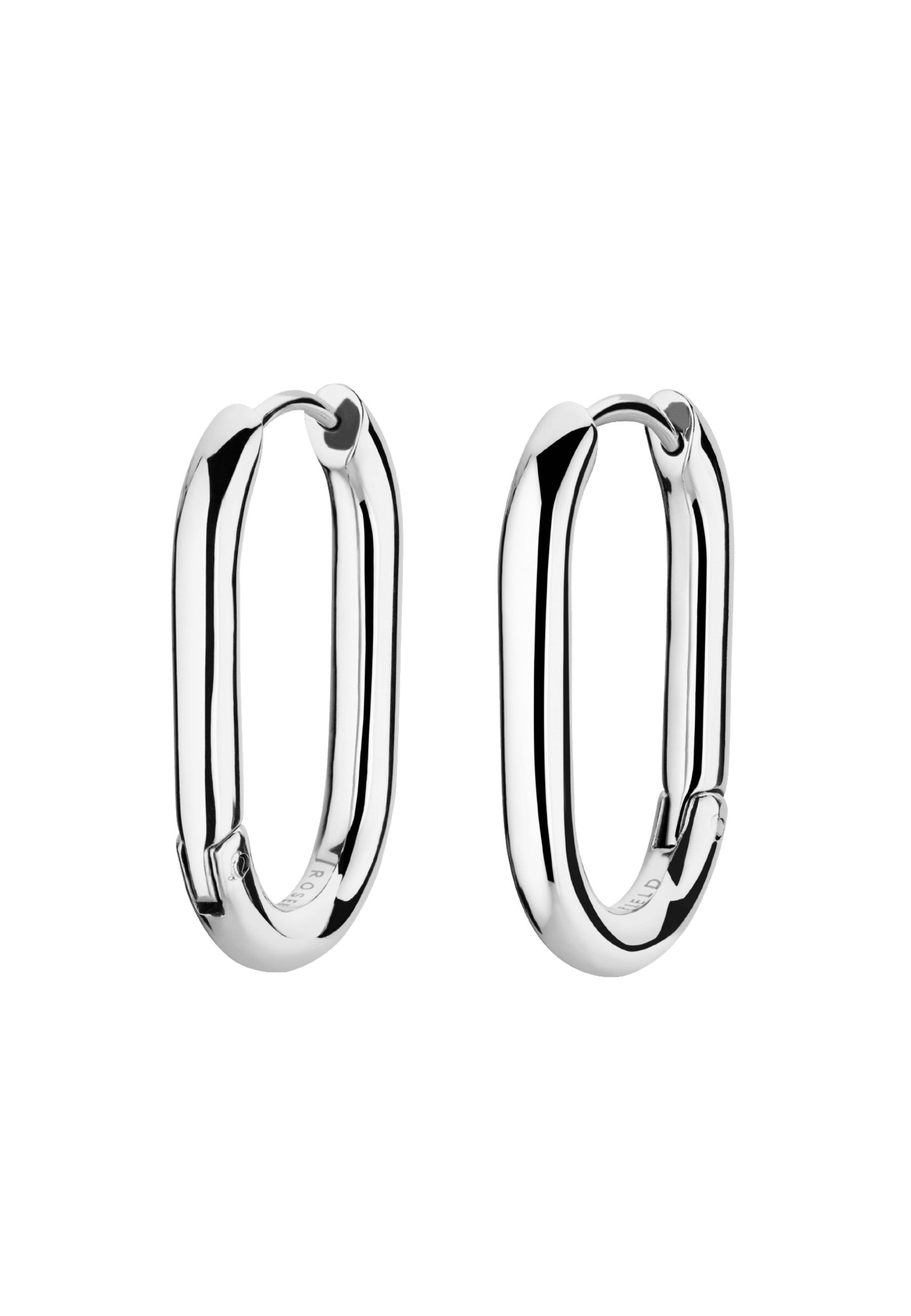 ROSEFIELD Ohrring-Set ROSEFIELD Große Oval Kreolen Ohrringe für Damen Silberfarben