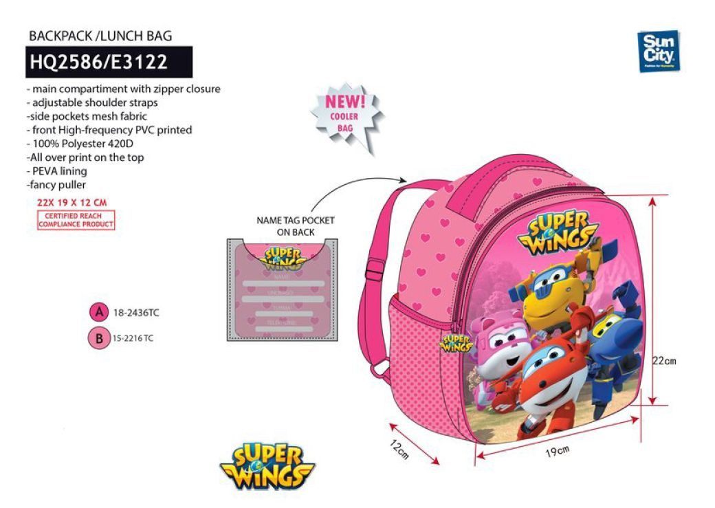Super Wings Kinderrucksack SUPER WINGS Mädchen Rucksack Kita Schule Sport, Kleiner kompakter Mädchenrucksack