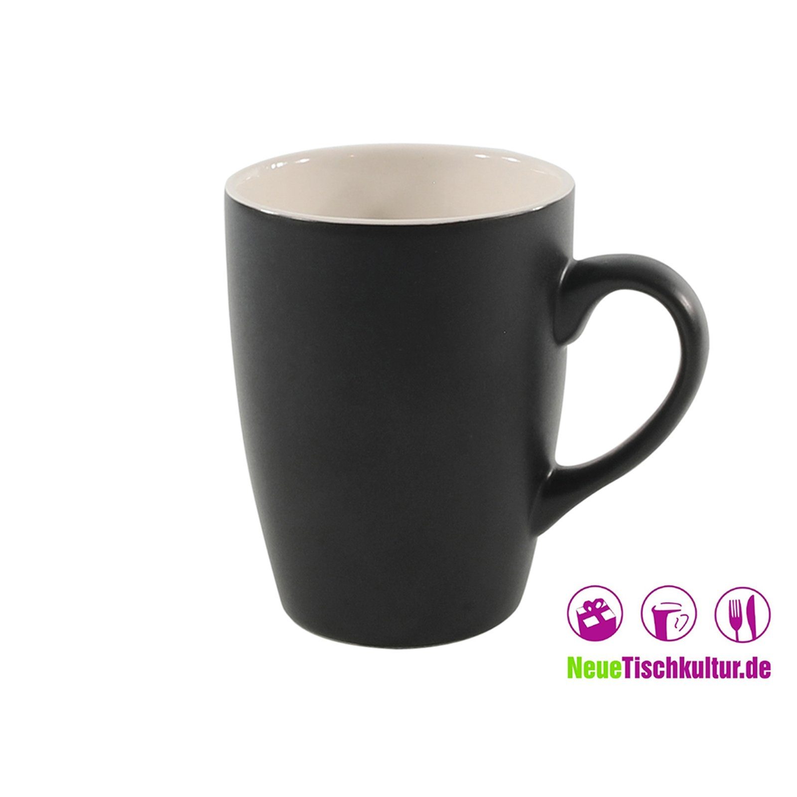 Black Kaffeetasse Matt, Tasse Set Keramik, Neuetischkultur 4er Tasse Teetasse