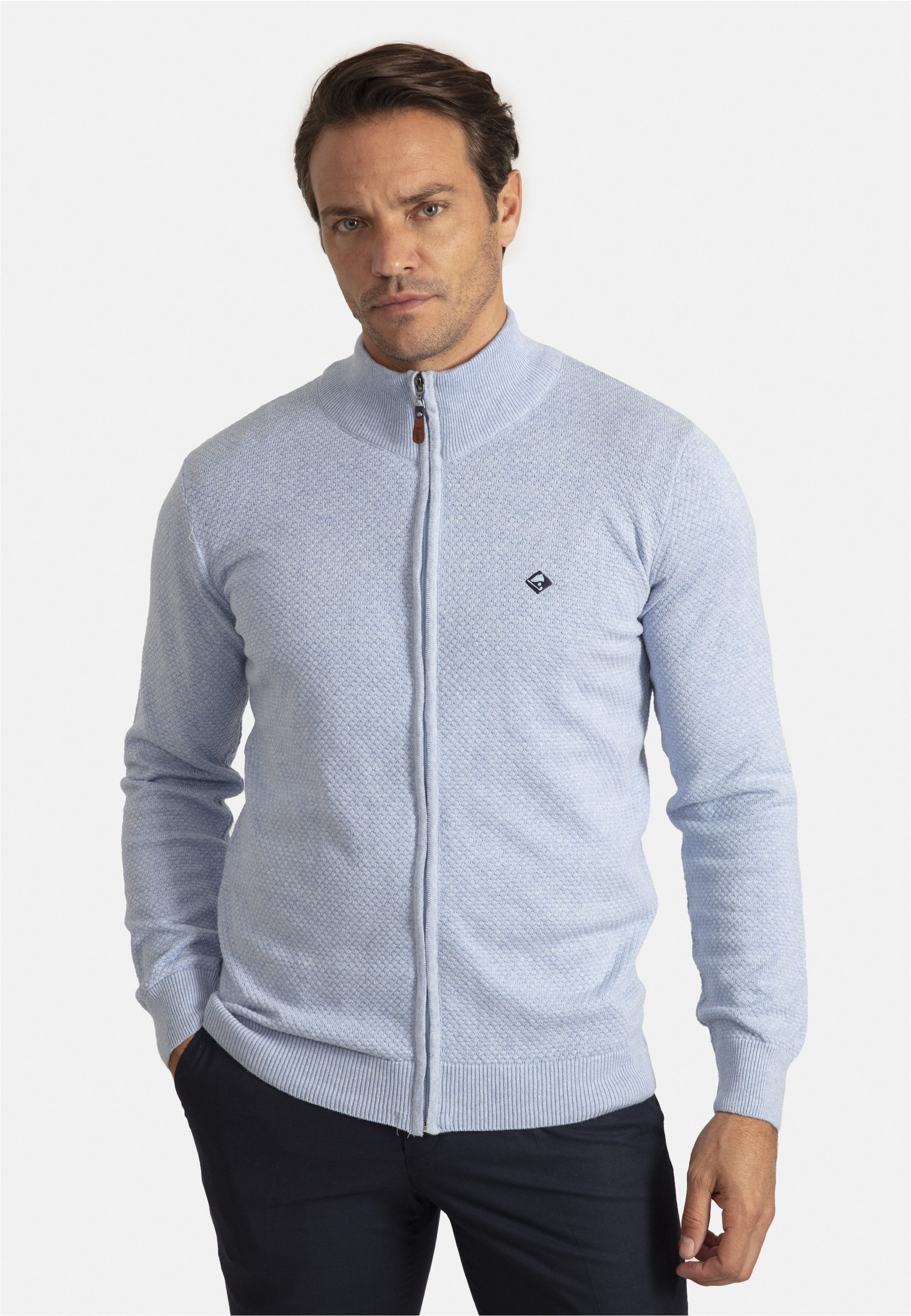SIR RAYMOND TAILOR Strickjacke Sydney (1-tlg) mit kleinem Stehkragen günstig online kaufen