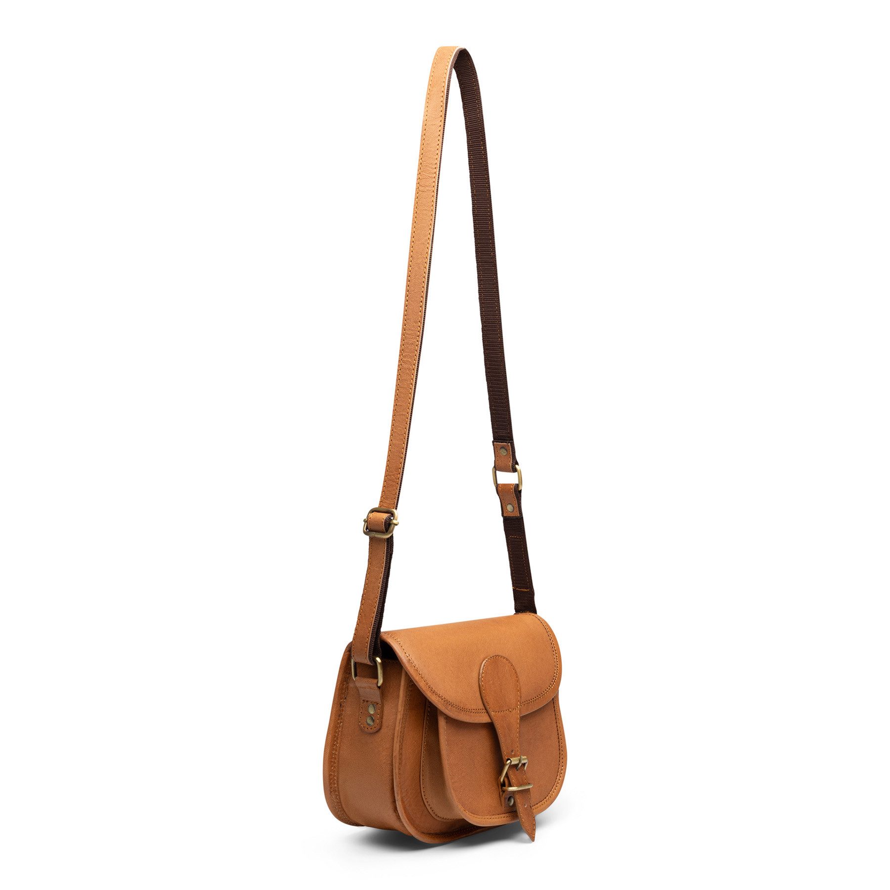 SID & VAIN Umhängetasche echt Leder Crossbody Bag groß braun Schultertasche Damen, Crossbody Bag Echtleder für Damen, Umhängetasche kastanien-braun