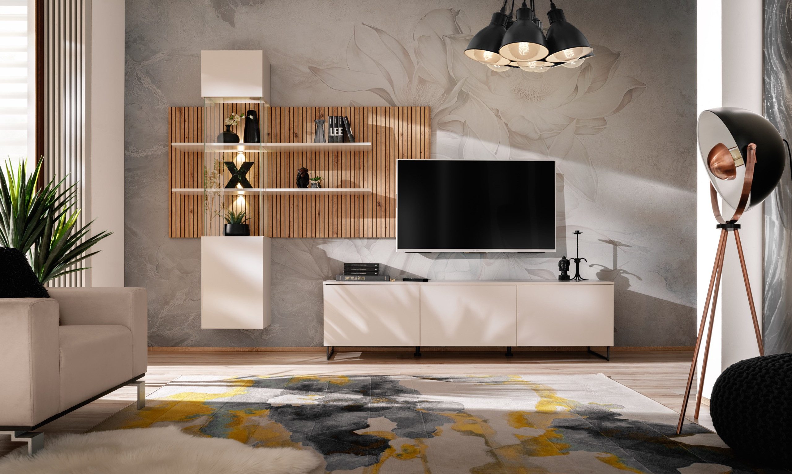 ASM-Moebel Wohnwand Wohnzimmer Schrankwand GUSTO LUX günstig online kaufen