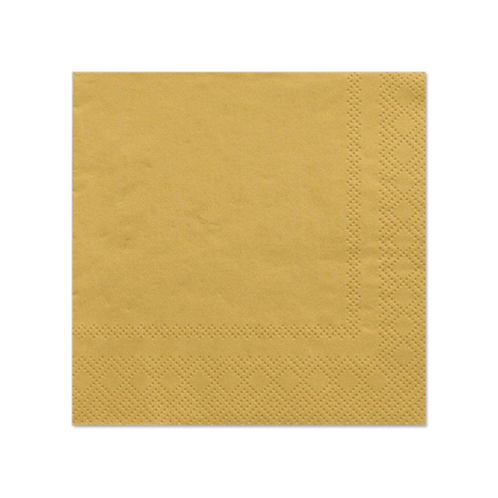 PAPSTAR Papierserviette 20 Servietten, 3-lagig 1/4-Falz 25 cm x 25 cm gold