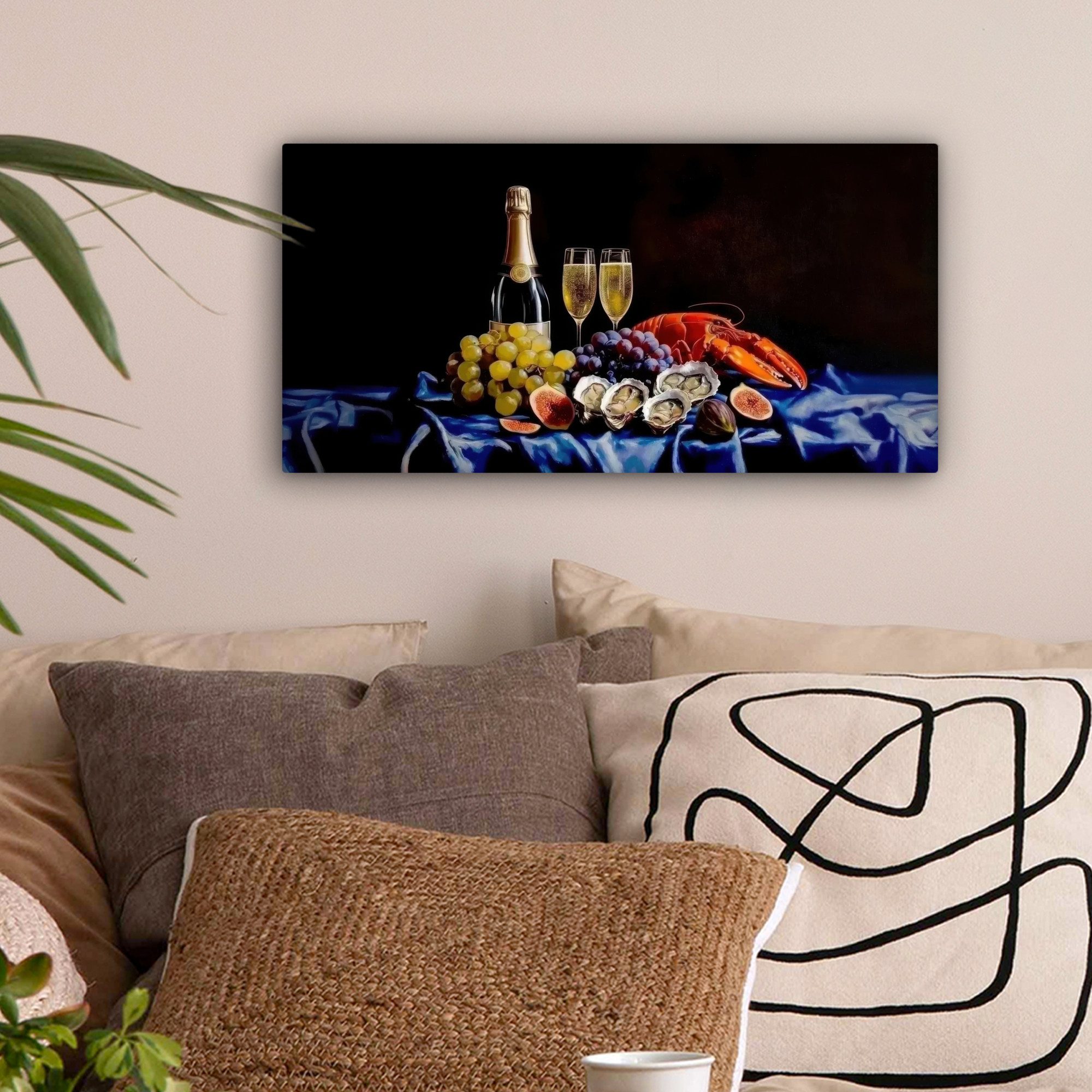 OneMillionCanvasses® Leinwandbild Panorama Champagner - Luxus günstig online kaufen