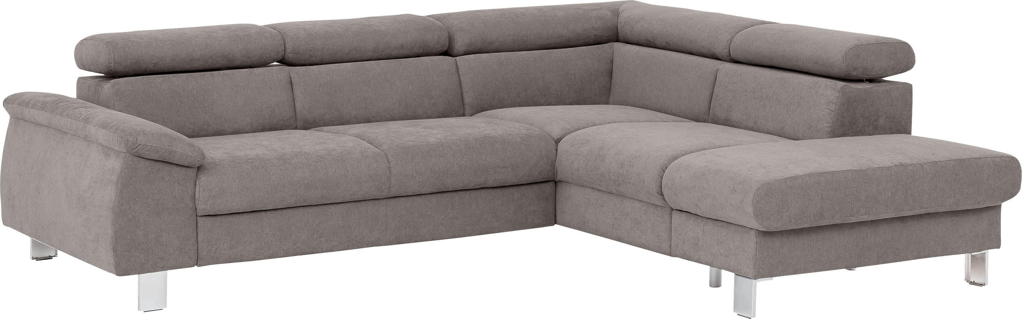 COTTA Ecksofa Komaris L-Form, B: 249 cm, mit Kopfteilverstellung, optional Bettfunktion, Bettkasten & Licht