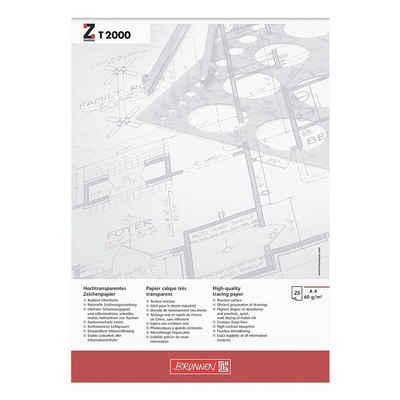 BRUNNEN Transparentpapier T2000, extrazäh, radierfest und lichtpausfähig, DIN A4