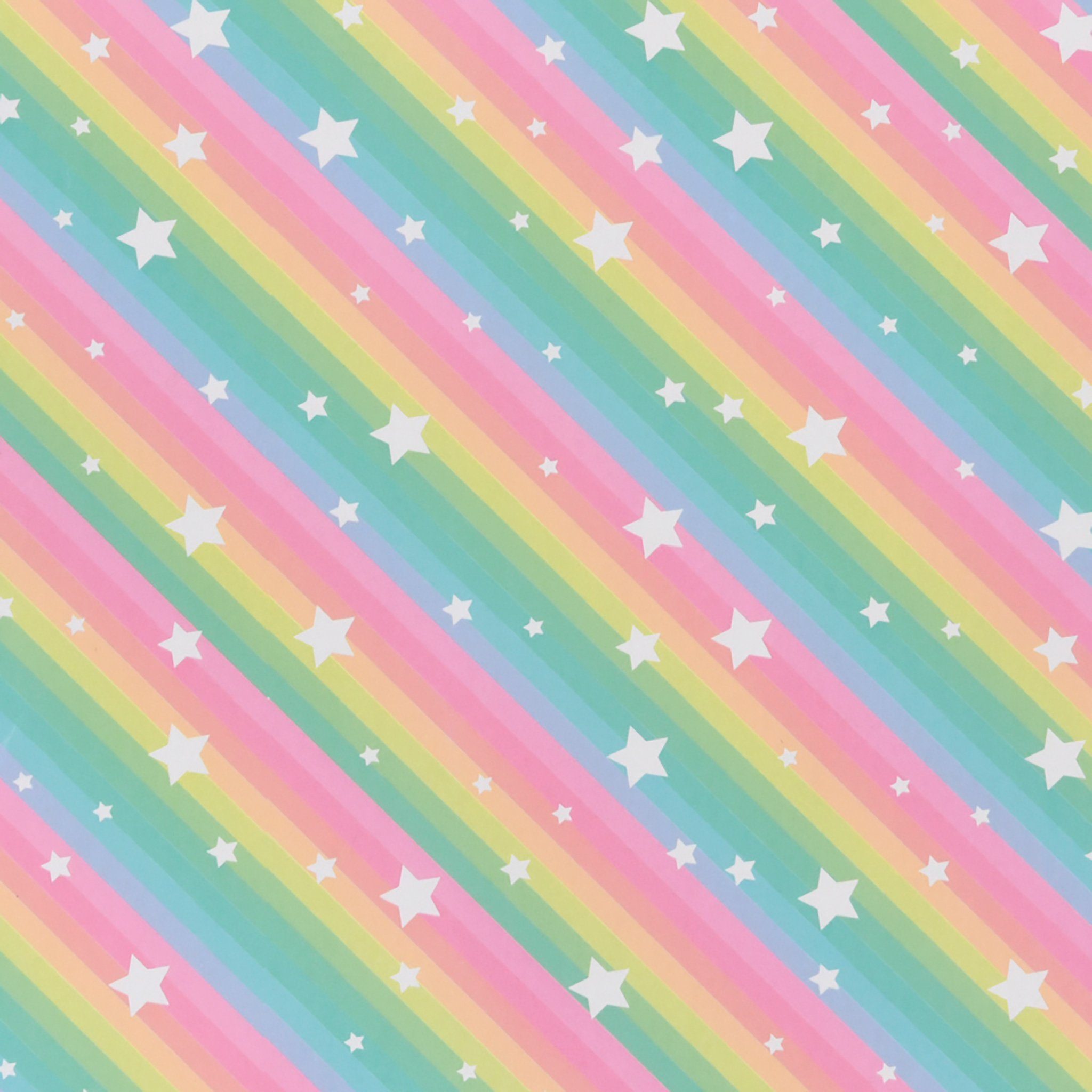 Star Geschenkpapier, Geschenkpapier Regenbogen mit Stern Motiv 70cm x 2m Rolle Bunt