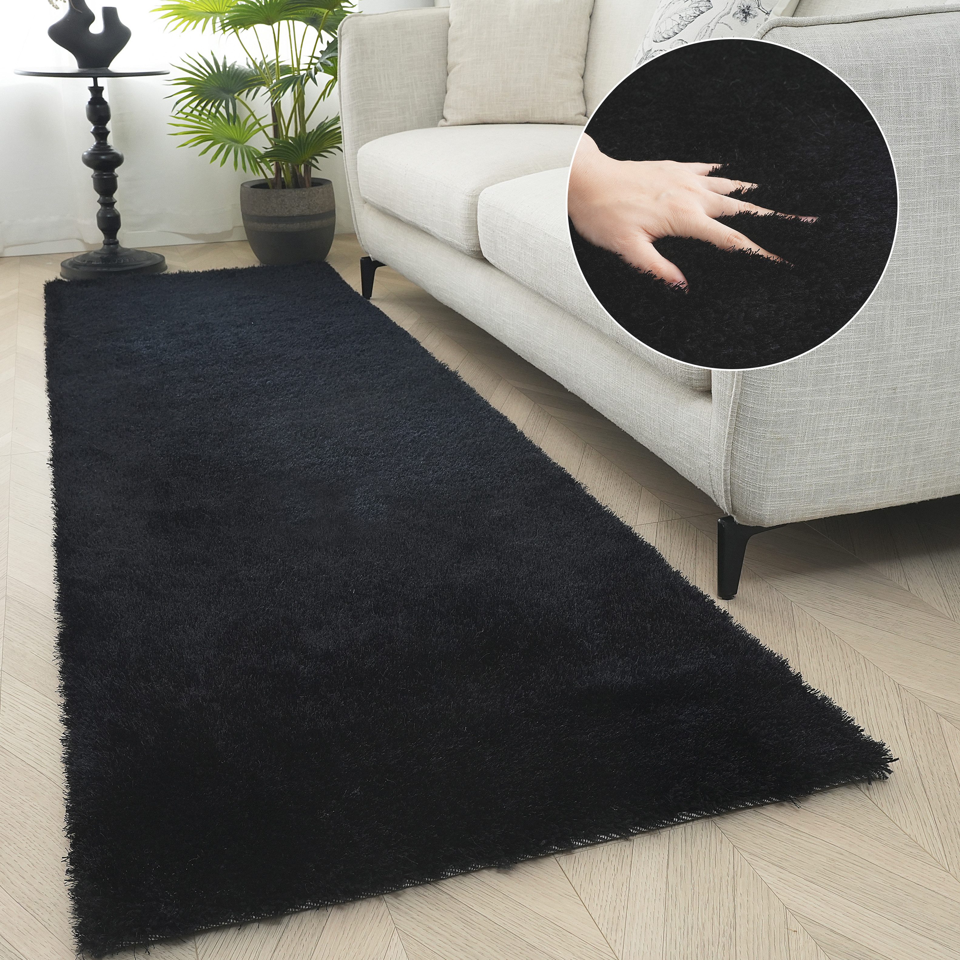 Bruno Banani Teppich Dana Teppich, besonders weich und kuschelig, Kundenliebling, rechteckig, Höhe: 30 mm, uni, Mikrofaser Teppiche, Wohnzimmer, Schlafzimmer, Esszimmer