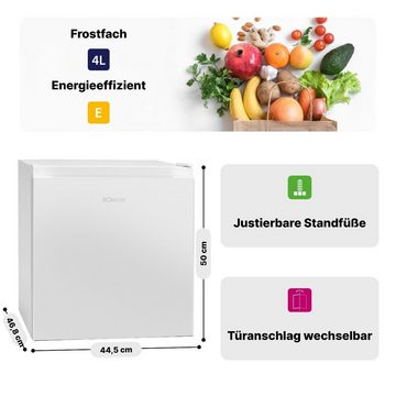 BOMANN Kühlschrank KB 7245, 50 cm hoch, 44.5 cm breit, Mini Kühlschrank 45L m. Gefrierfach leise Kühlbox