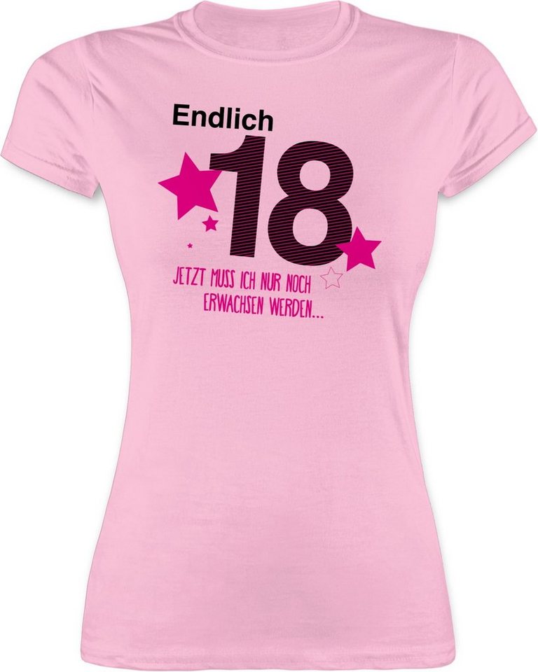T-Shirt Prinzessin Endlich 18 Geburtstag Geschenk Partyshirt Happy Birthday