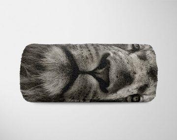 Sinus Art Handtücher Handtuch Strandhandtuch Saunatuch Kuscheldecke mit Tiermotiv stolzer Löwe, Baumwolle-Polyester-Mix (1-St), Handtuch