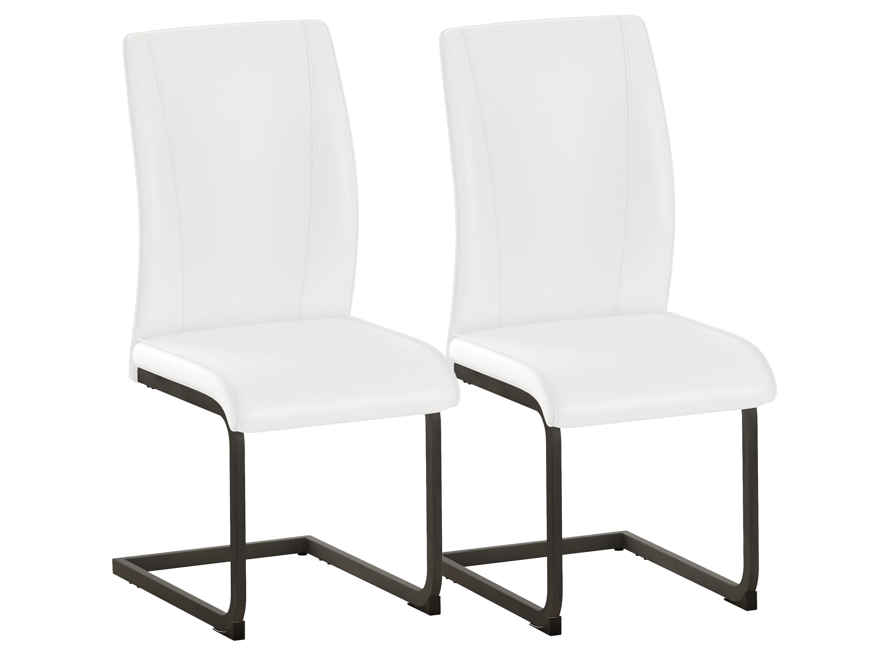 SeedWave Freischwinger 2er Set Esszimmerstühle Polsterstuhl mit Gebogener Rückenlehne, Kunstlederbezug, mit Anti-Rutsch-Pads