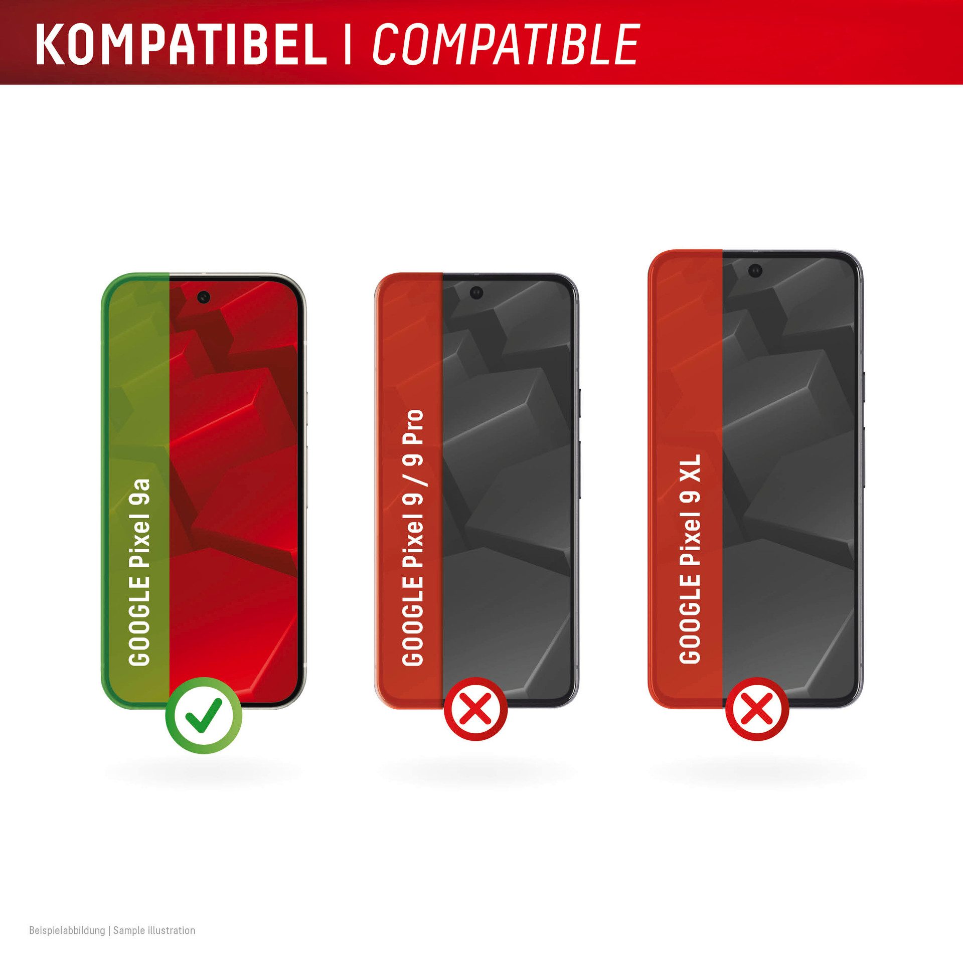 Displex Displayschutzglas Real Glass Screen Protector für Google Pixel 9a, Displayschutzfolie, Schutzfolie, Bildschirmschutz, kratz- & stoßfest – Bild 4 von 5