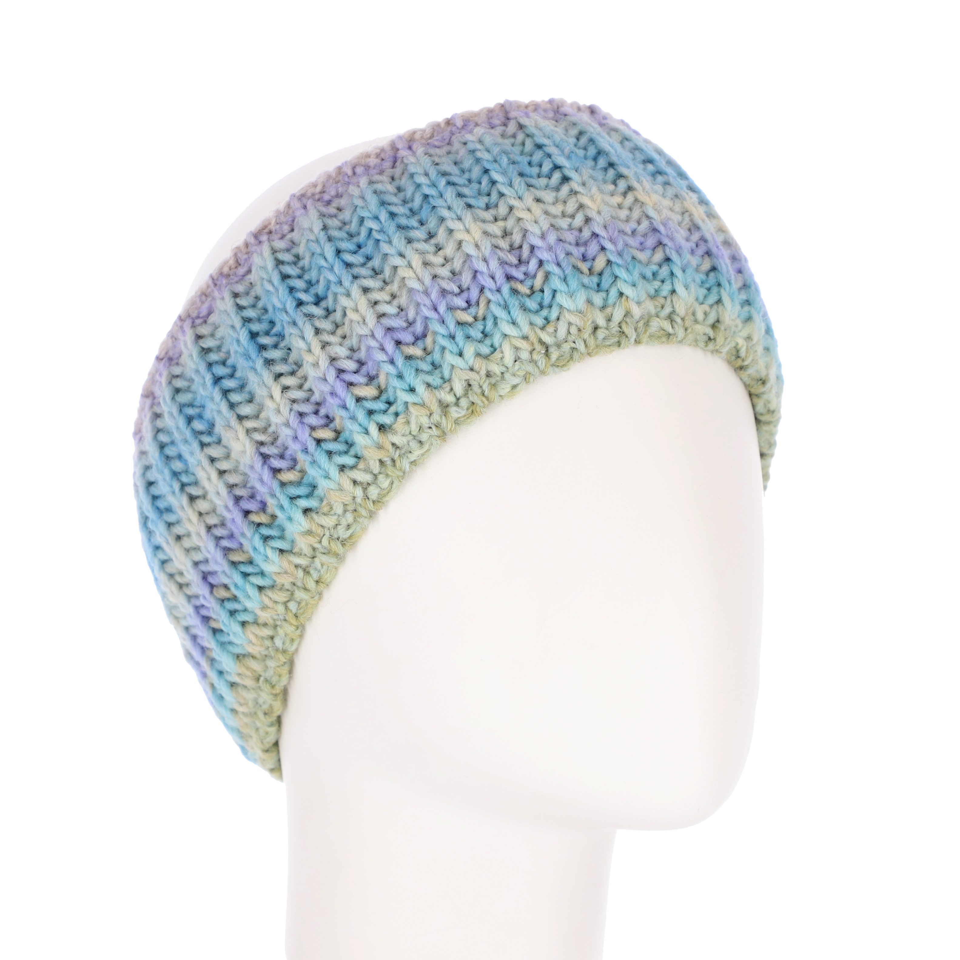 Stirnband Strickstrinband mit Farbverlauf und Fleeceeinsatz