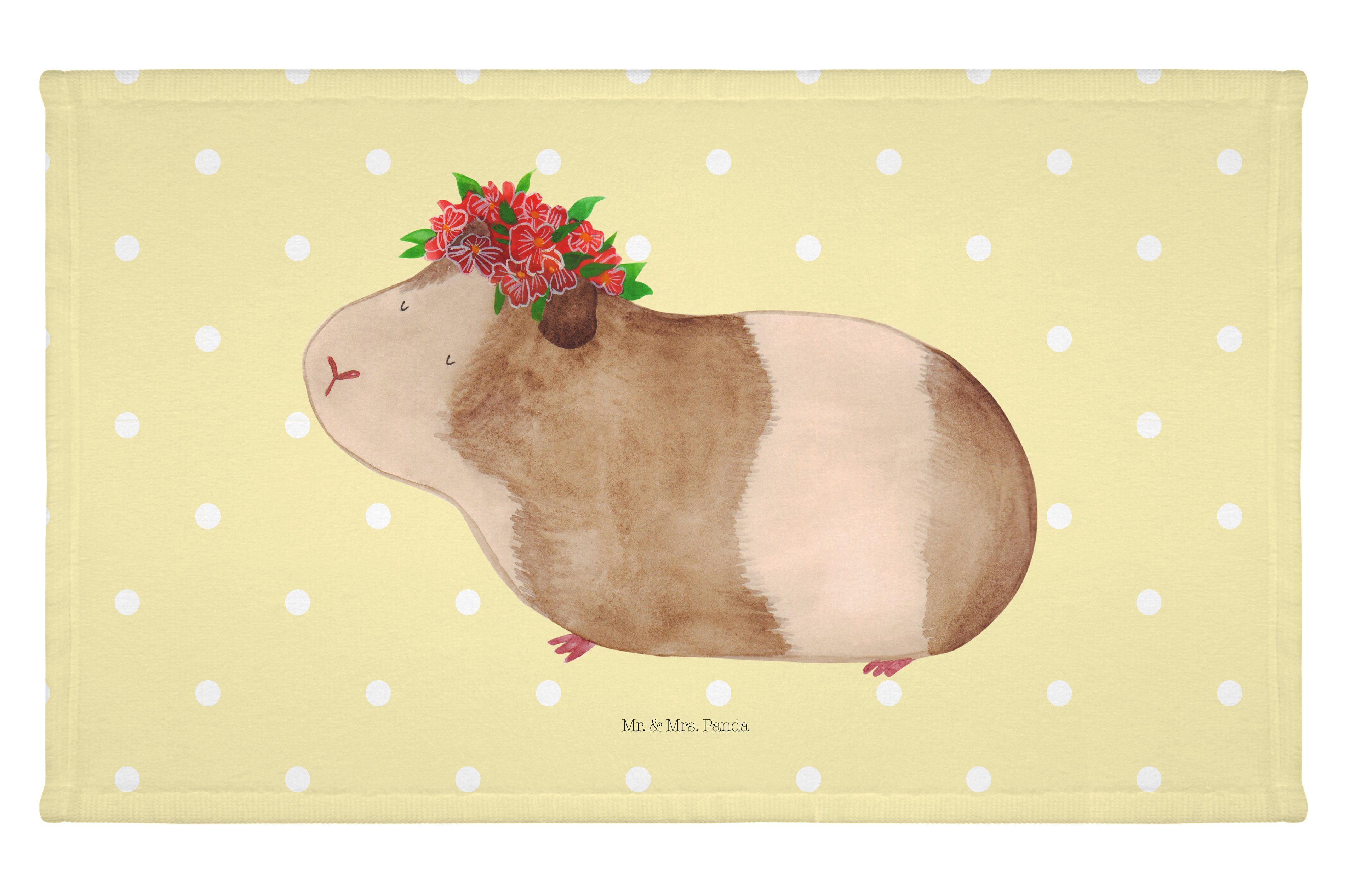 Mr. & Mrs. Panda Handtuch Meerschweinchen weise - Gelb Pastell - Geschenk, Tiere, Tiermotive, B, (1-St)