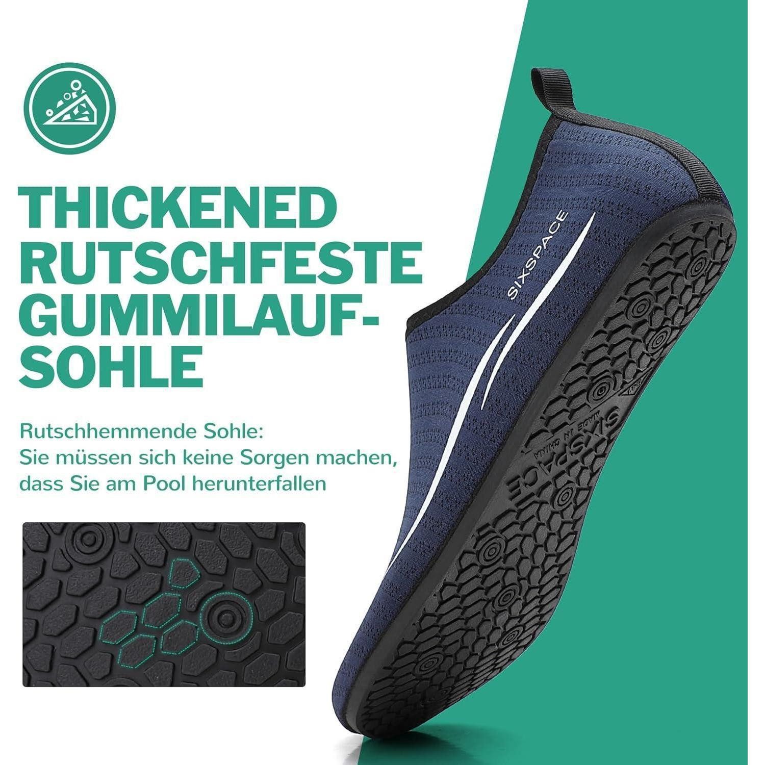 LuxusKollektion Badeschuhe Wasserschuhe Herren Damen 37 EU 485 Dunkelblau Wasserschuh