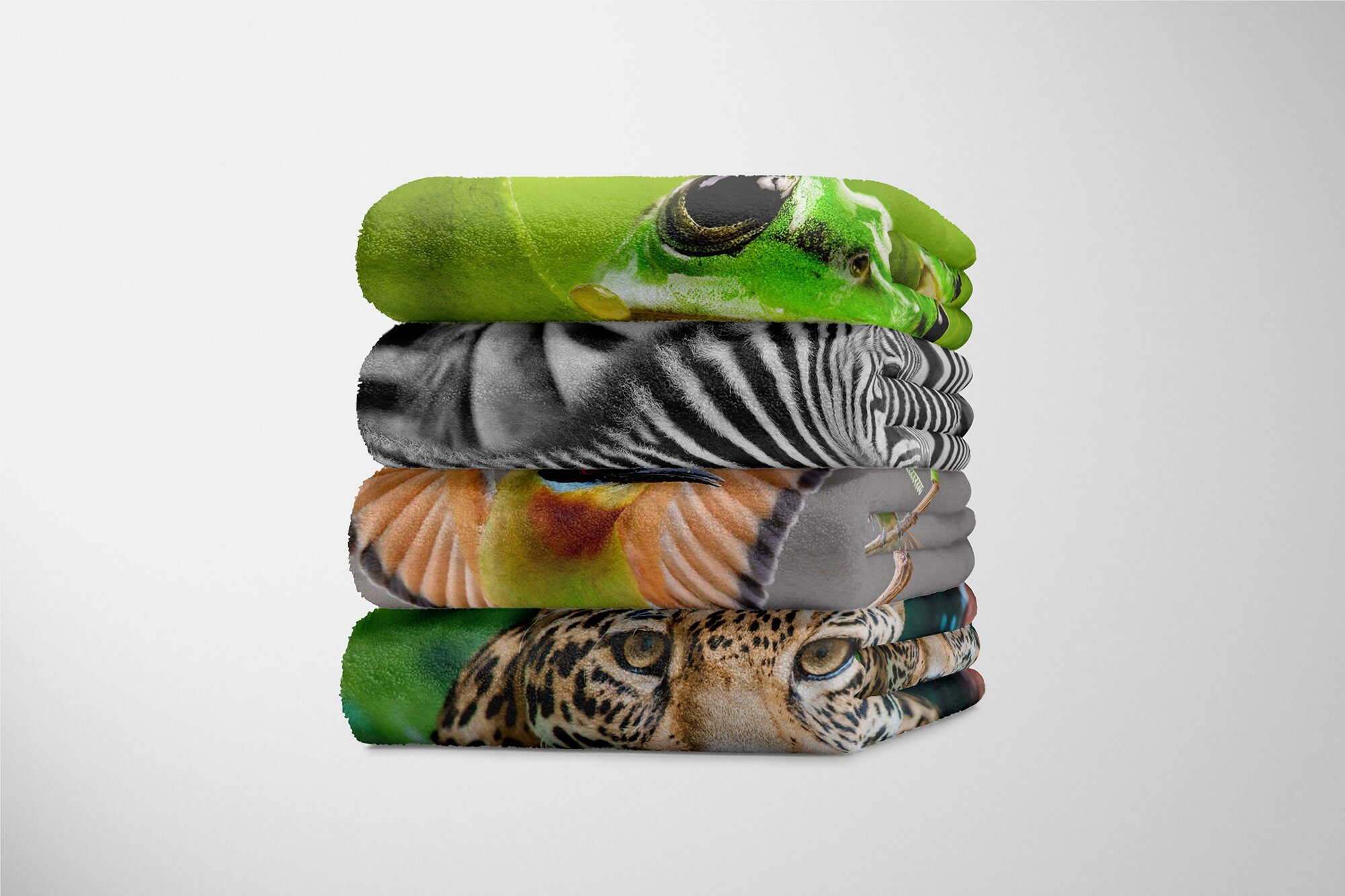 Sinus Art Handtücher Handtuch Kuscheldecke Baumwolle-Polyester-Mix Vogel Tiermotiv Handtuch schöner Saunatuch Strandhandtuch mit (1-St), auf