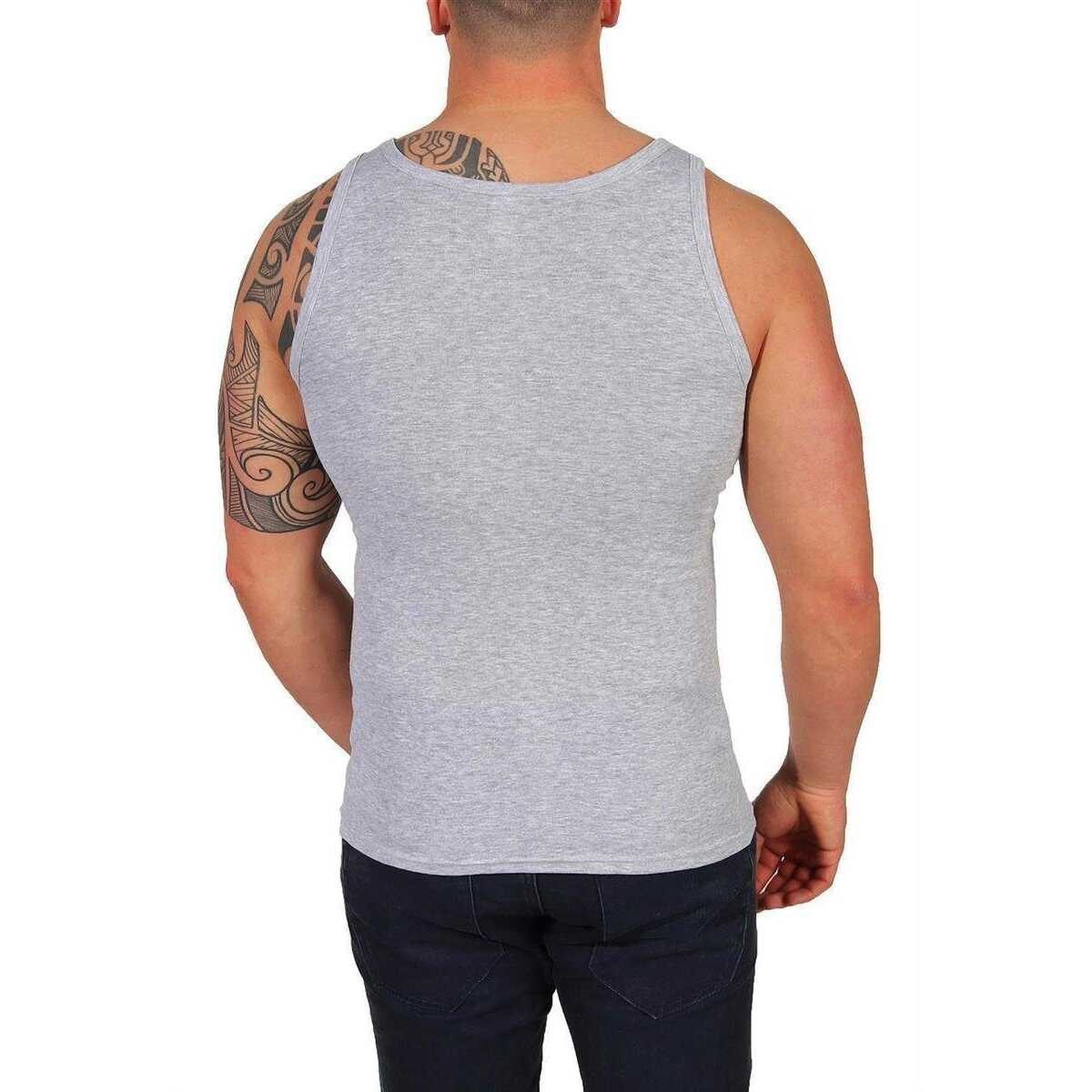 EloModa Unterhemd 2 Stück Herren Unterhemd Männer Unterwäsche Baumwolle, Grau/XXL (2-St) 100% Baumwolle, Nahtlos, Komfortabel – Bild 3 von 4