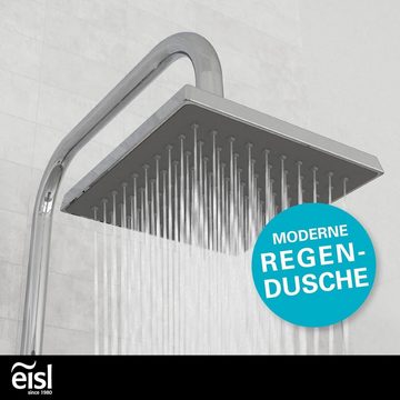 Eisl Duschsystem Armatur 2 in 1 ohne Armatur ideal zum Nachrüsten komplettesMontageset, mit großer Regendusche (170 x 170 mm) und Handbrause, Regendusche