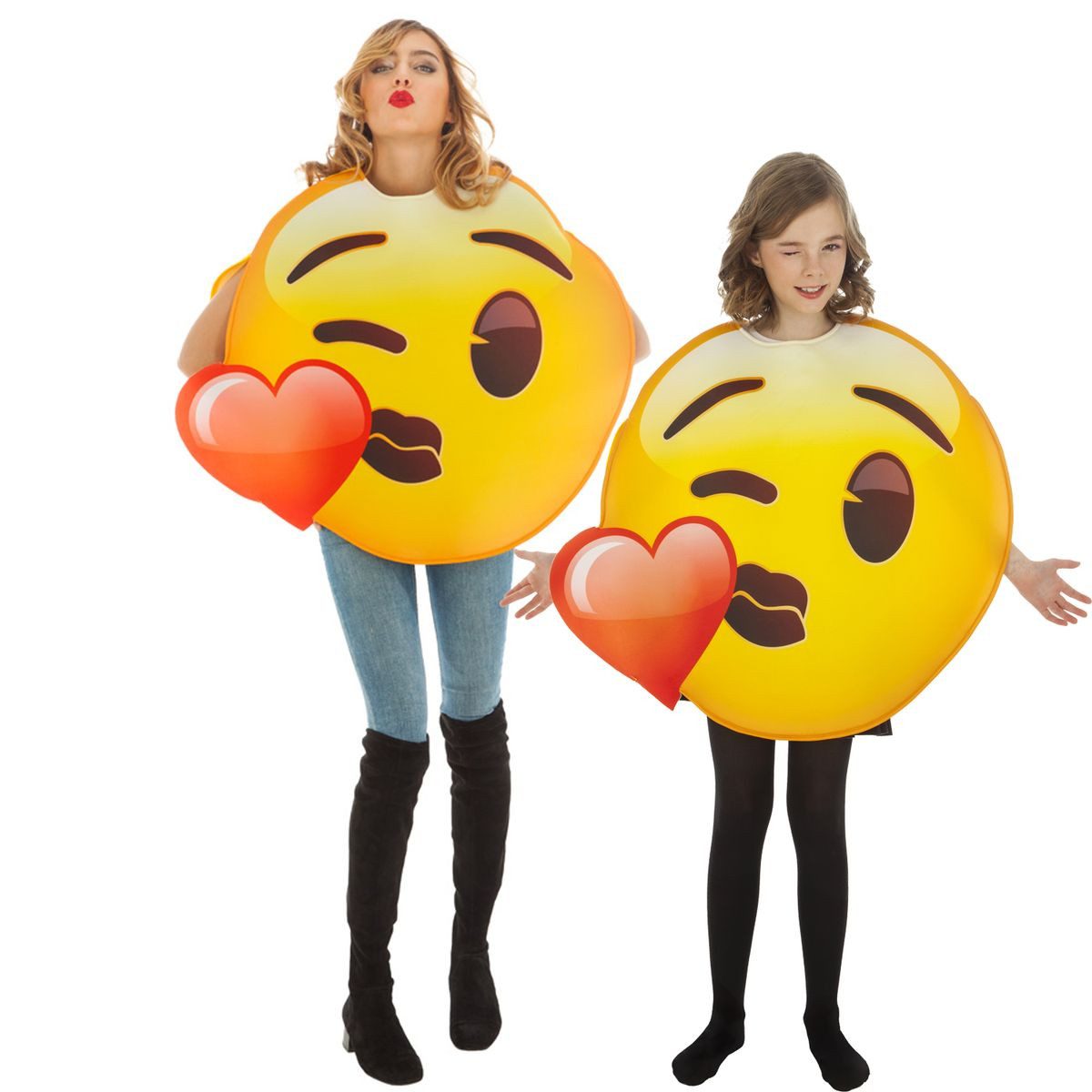 CHAKS Kostüm Emoji Kuss zuwerfendes Gesicht Kussmund für Erwachsene