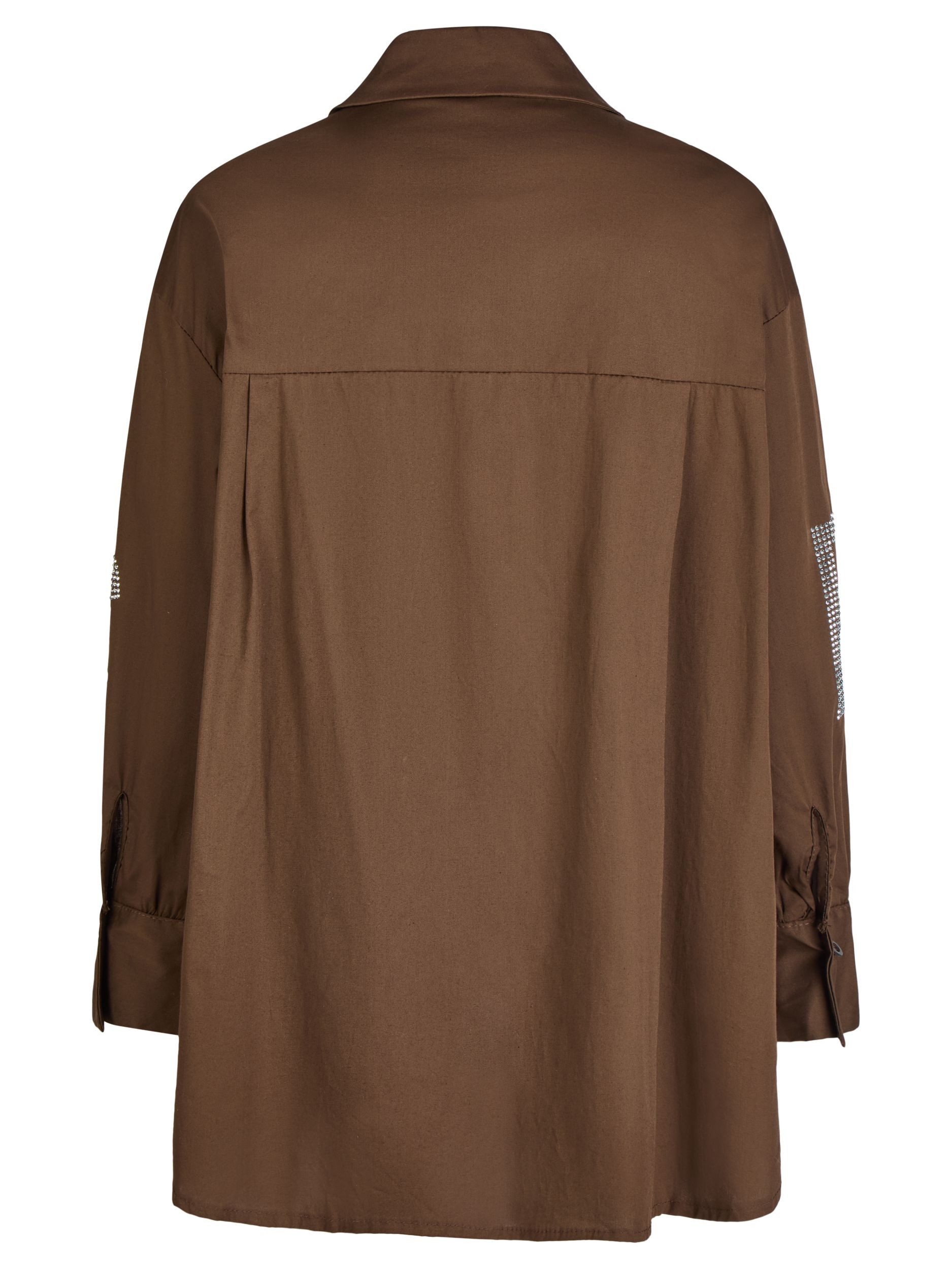 La Strada Langarmbluse Strassschriftzug auf Vorderseite und Ärmeln