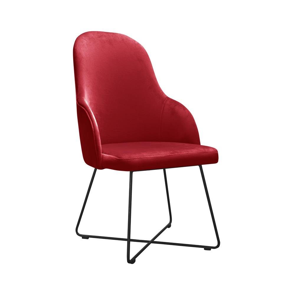 JVmoebel Stuhl, Design Stühle Stoff Sitz Ess Stuhl Zimmer Textil Polster Praxis Warte Rot Kanzlei