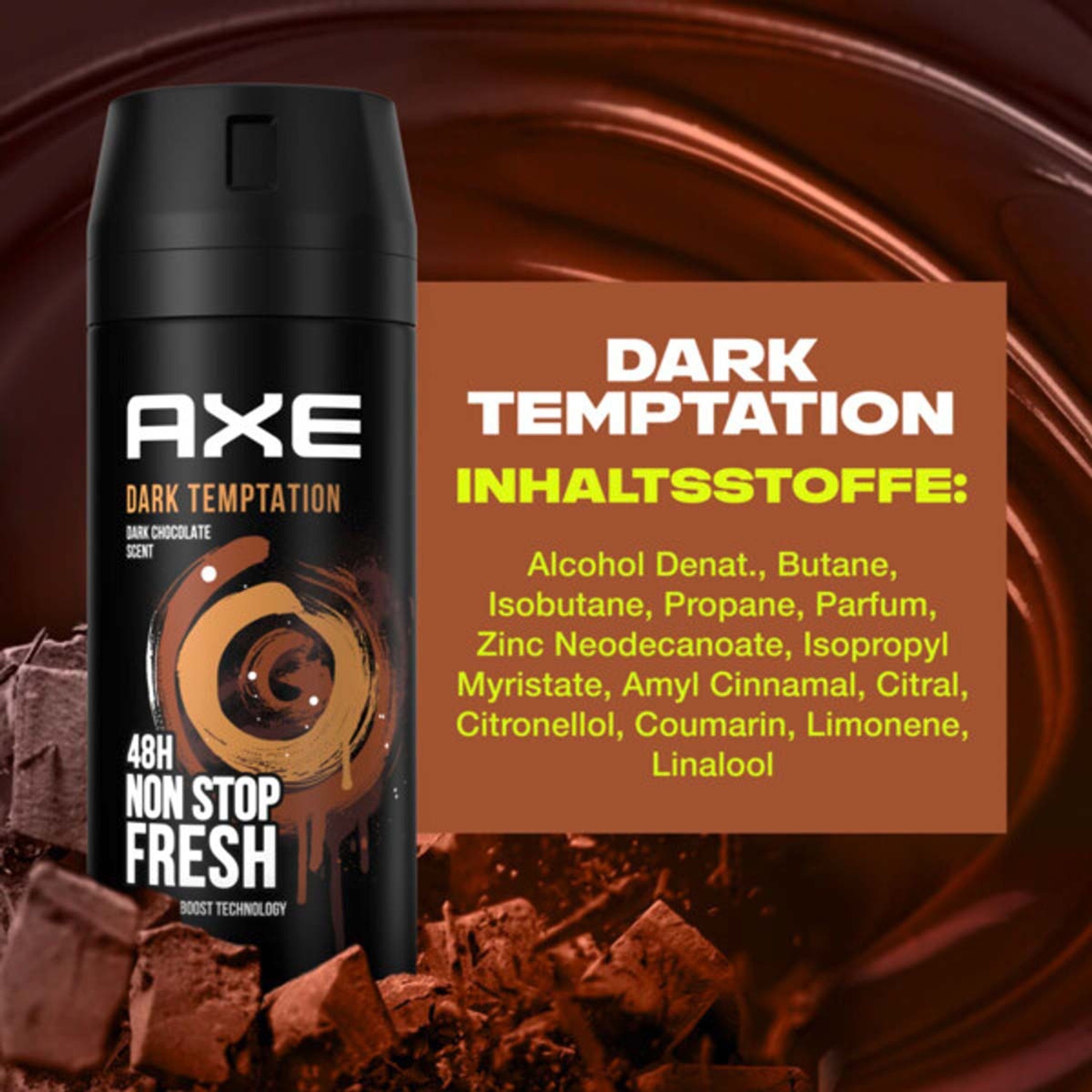 Dark Herren 6x Temptation axe Deospray Deodorant Deo-Set 150ml Deo Bodyspray