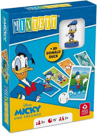 ASS Spiel, Disney - Micky und Freunde - Mixtett DONALD DUCK, Kartenspiel mit Spielfigur