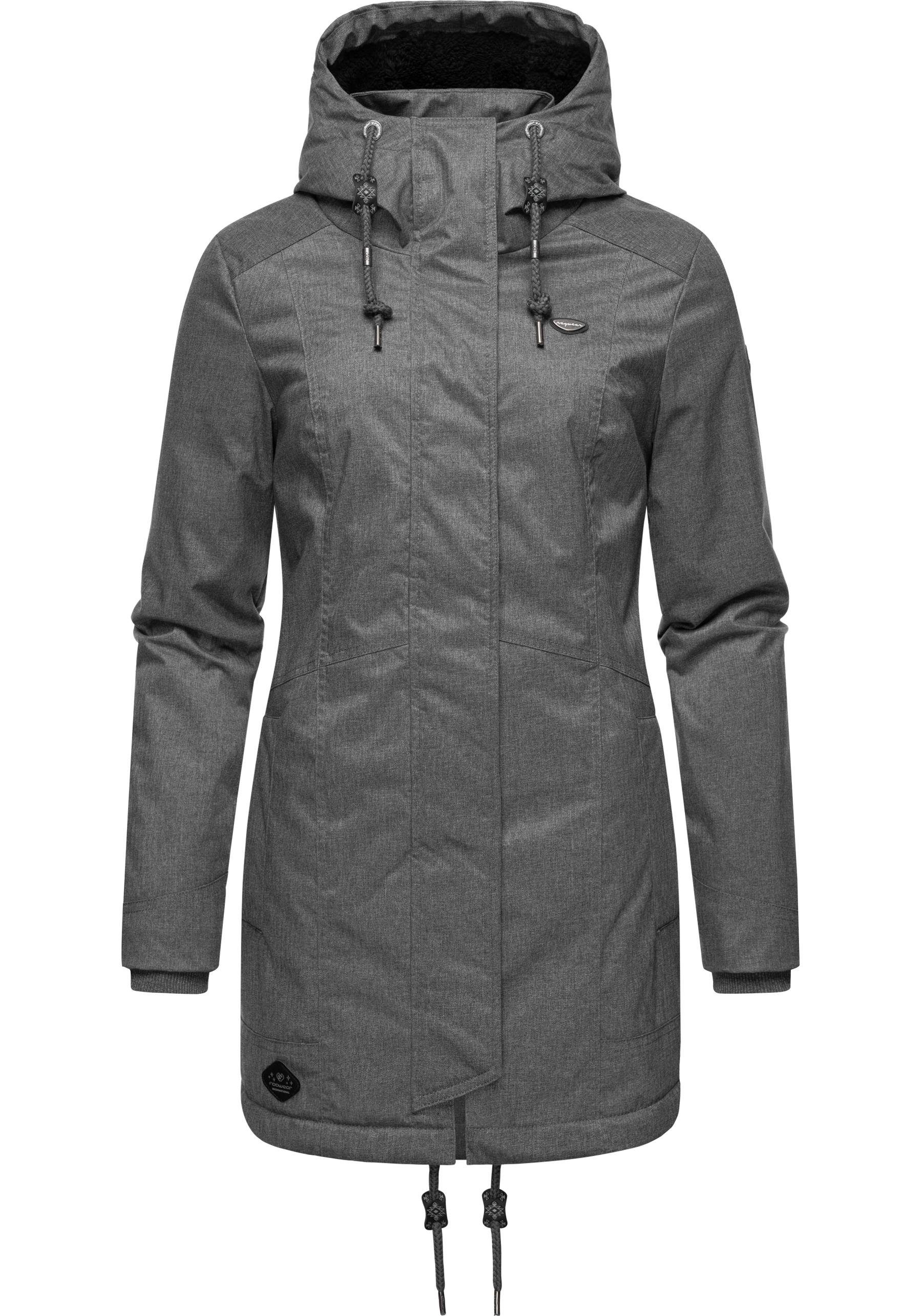 Ragwear Winterjacke Tunned stylischer Winterparka mit Teddyfell Innenfutter