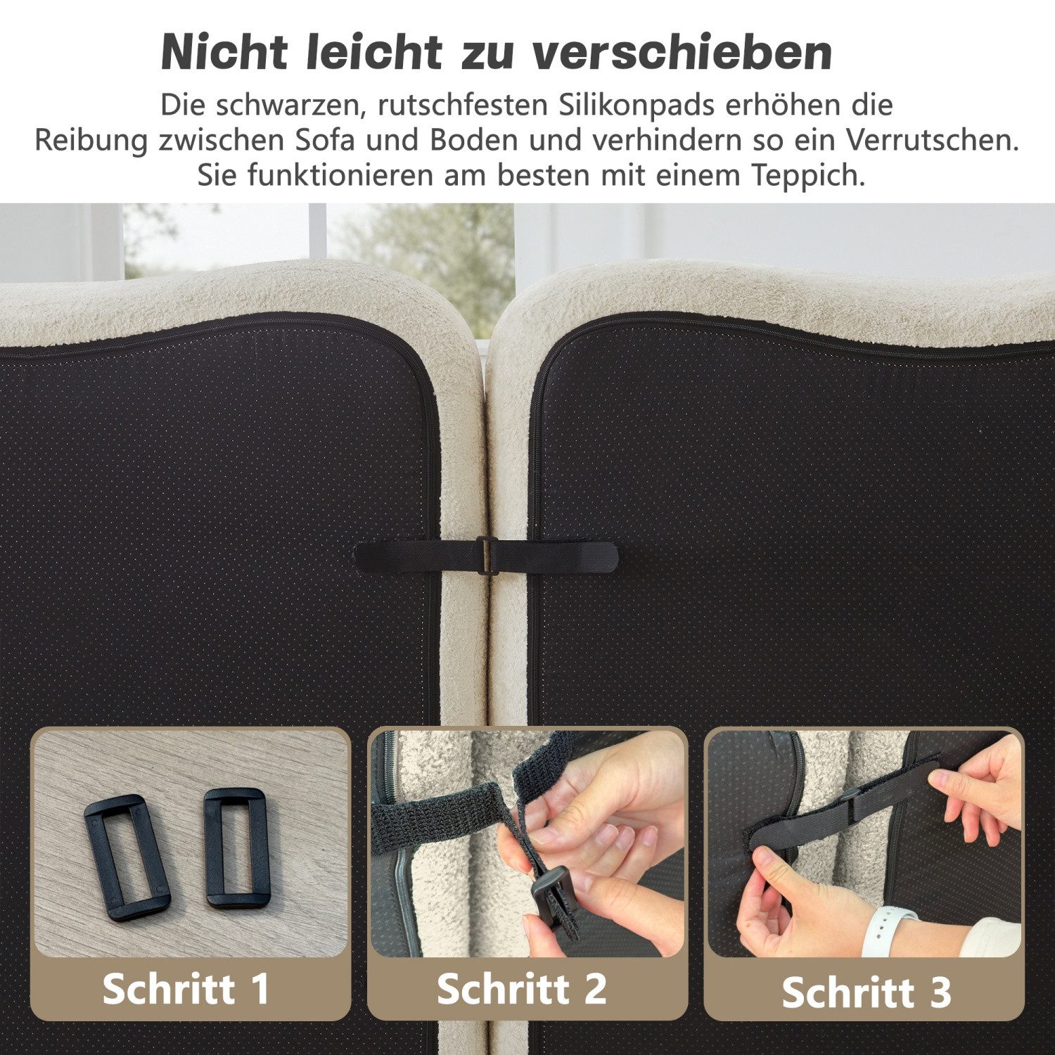 ANYSUN 4-Sitzer Modulares Ecksofa,L-förmiges Boneless Sofa 2-Sitzer,3-Sitzer Sofa, 32D Hochdichtschaum, Wellenform,tiefe Sitzfläche, bewegliches Armlehnenkissen, Keine Montage, für Wohnzimmer, Schlafzimmer oder Büro