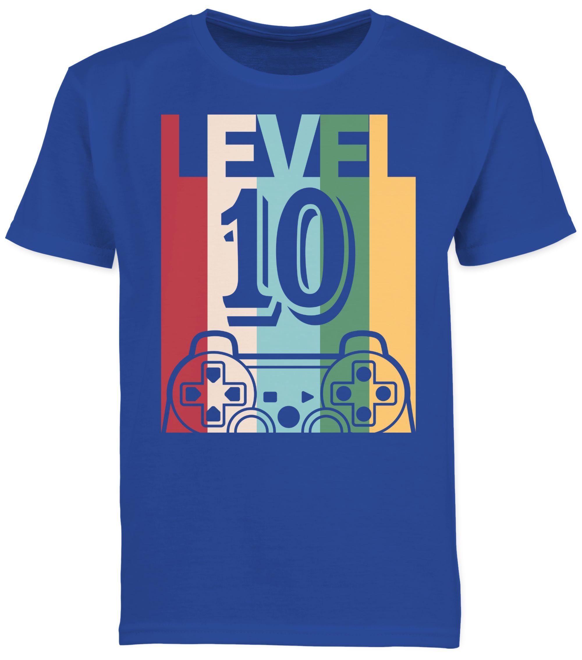 Gaming 3 LEVEL Geburtstag 10. Shirtracer Zehn Royalblau T-Shirt
