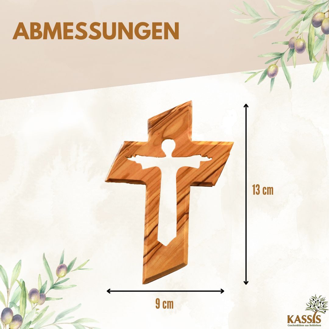 Kassis Geschenkartikel Wanddekoobjekt Olivenholz Kreuz Auferstandener Jesus Geschenk zu mehreren Anlässen, Hergestellt in Bethlehem, Ideales Geschenk zu mehrere – Bild 3 von 5