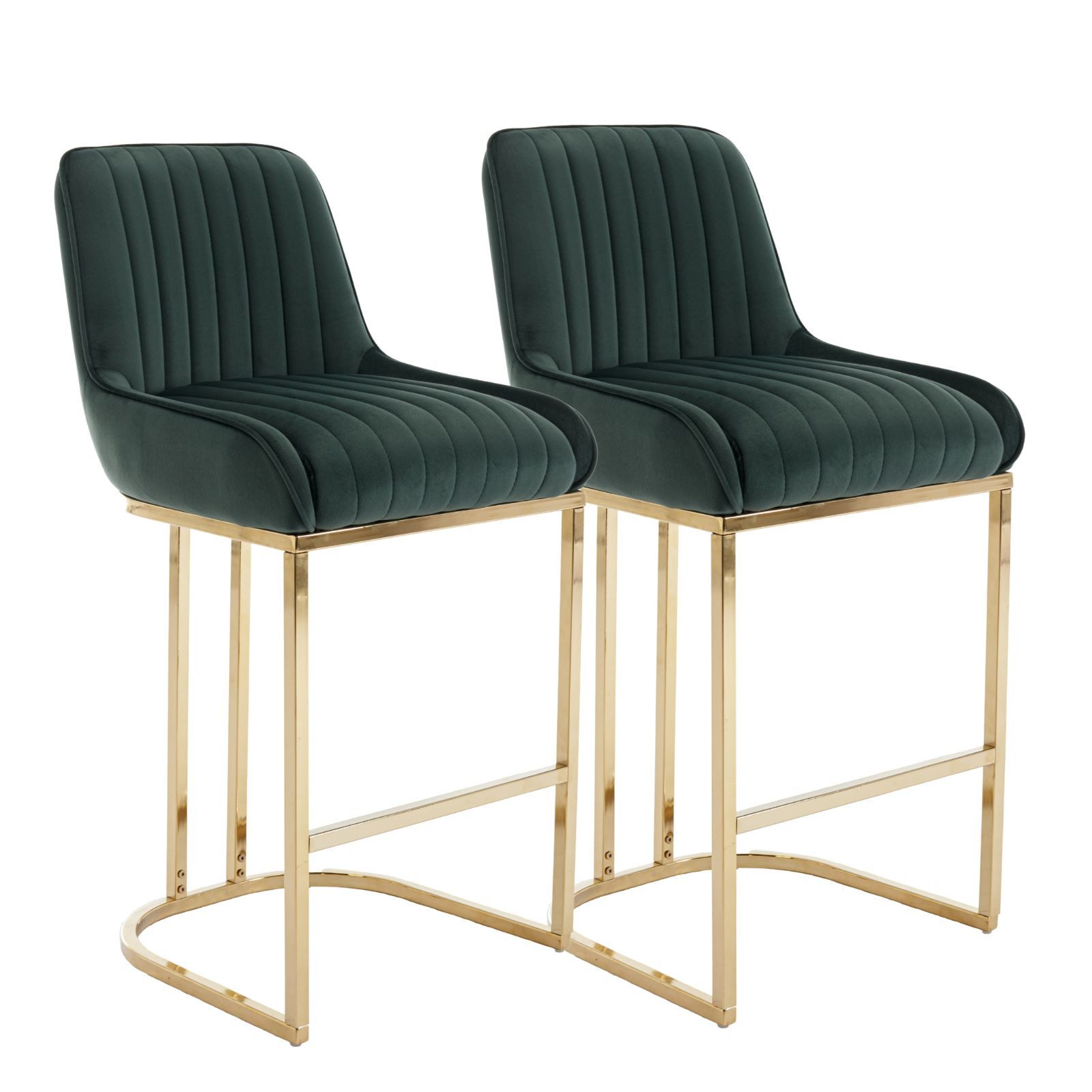 CHAIRUS Barhocker mit Goldfüßen & Rückenlehne für Kücheninsel oder Hausbar (2 St), Küchenhocker, Barstuhl, Sitzhöhe 67cm