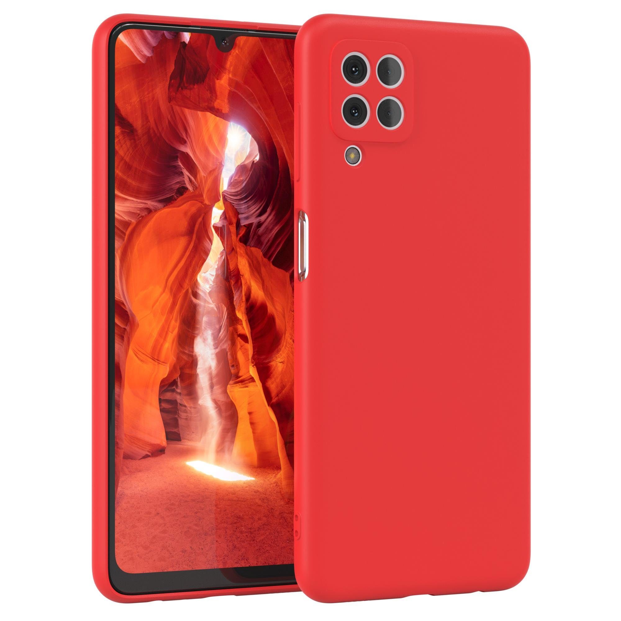 EAZY CASE Handyhülle für Samsung Galaxy M22 / M32 / A22 4G Hülle Silikon 6,4 Zoll, Silikon Schutzhülle mit Kameraschutz stoßfest handycover elastisch Rot