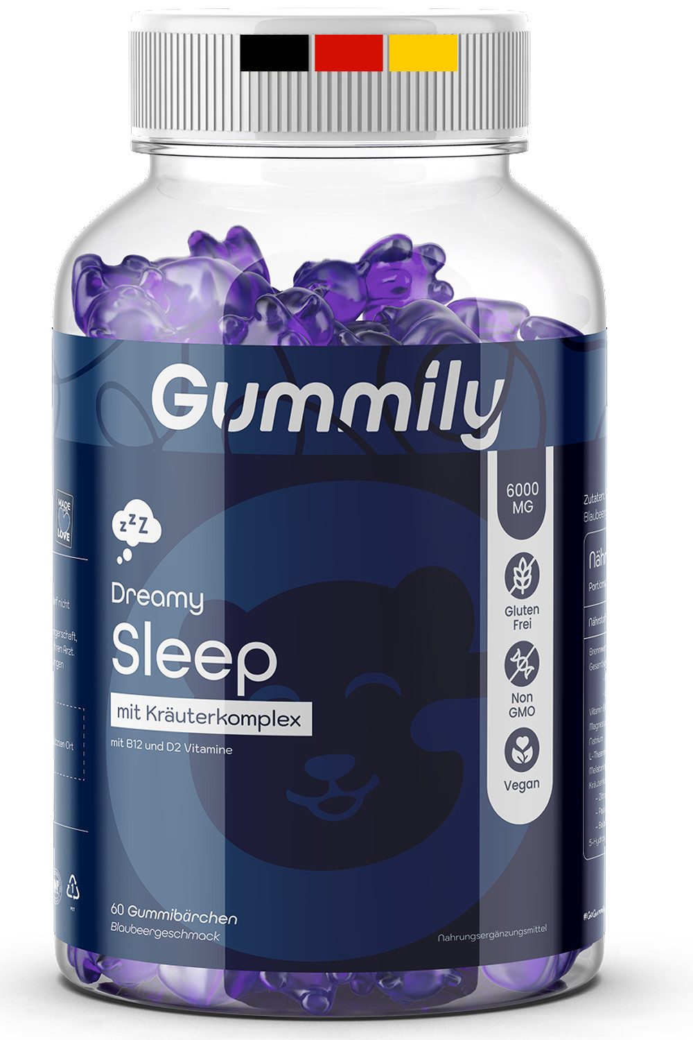 Gummily® Kräuterkomplex Schlaf Melatonin Gummibärchen, 180 g