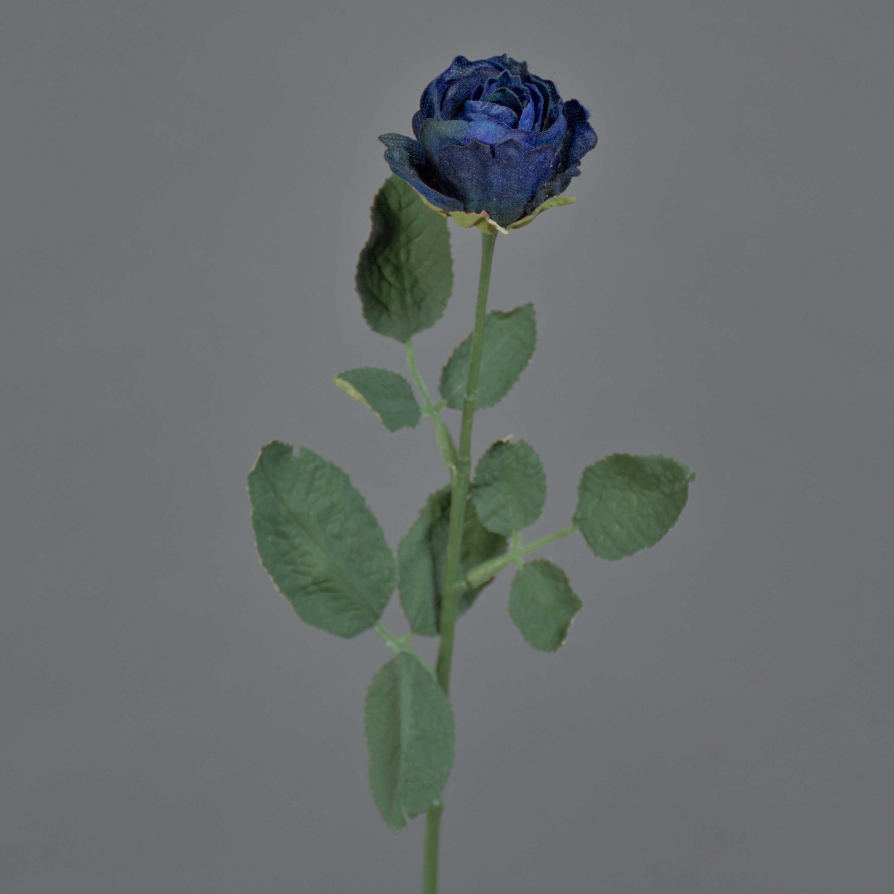 Kunstblume Künstliche Rose Freida, Eco Collection, Royalblau, 60cm, Ø4cm Rose, artplants, Höhe 60.0 cm