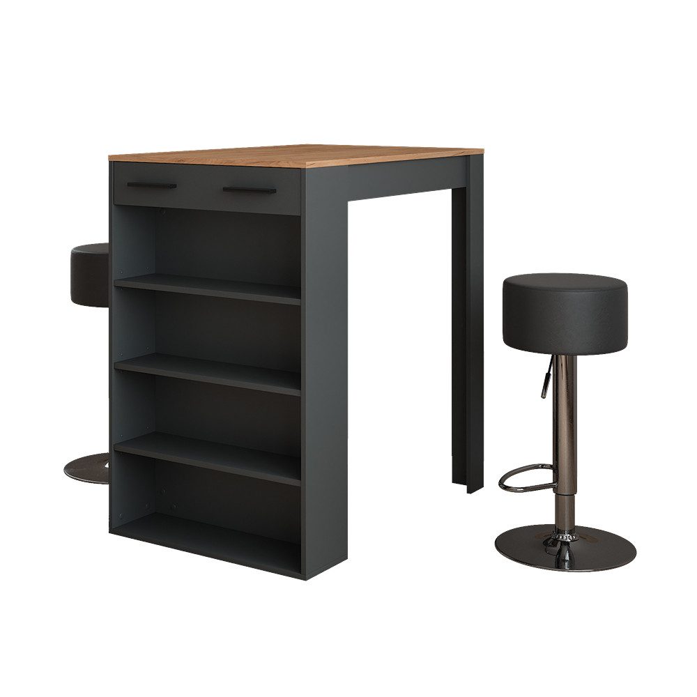 Vicco Bartisch Repose, Anthrazit/Goldkraft Eiche, 67 günstig online kaufen