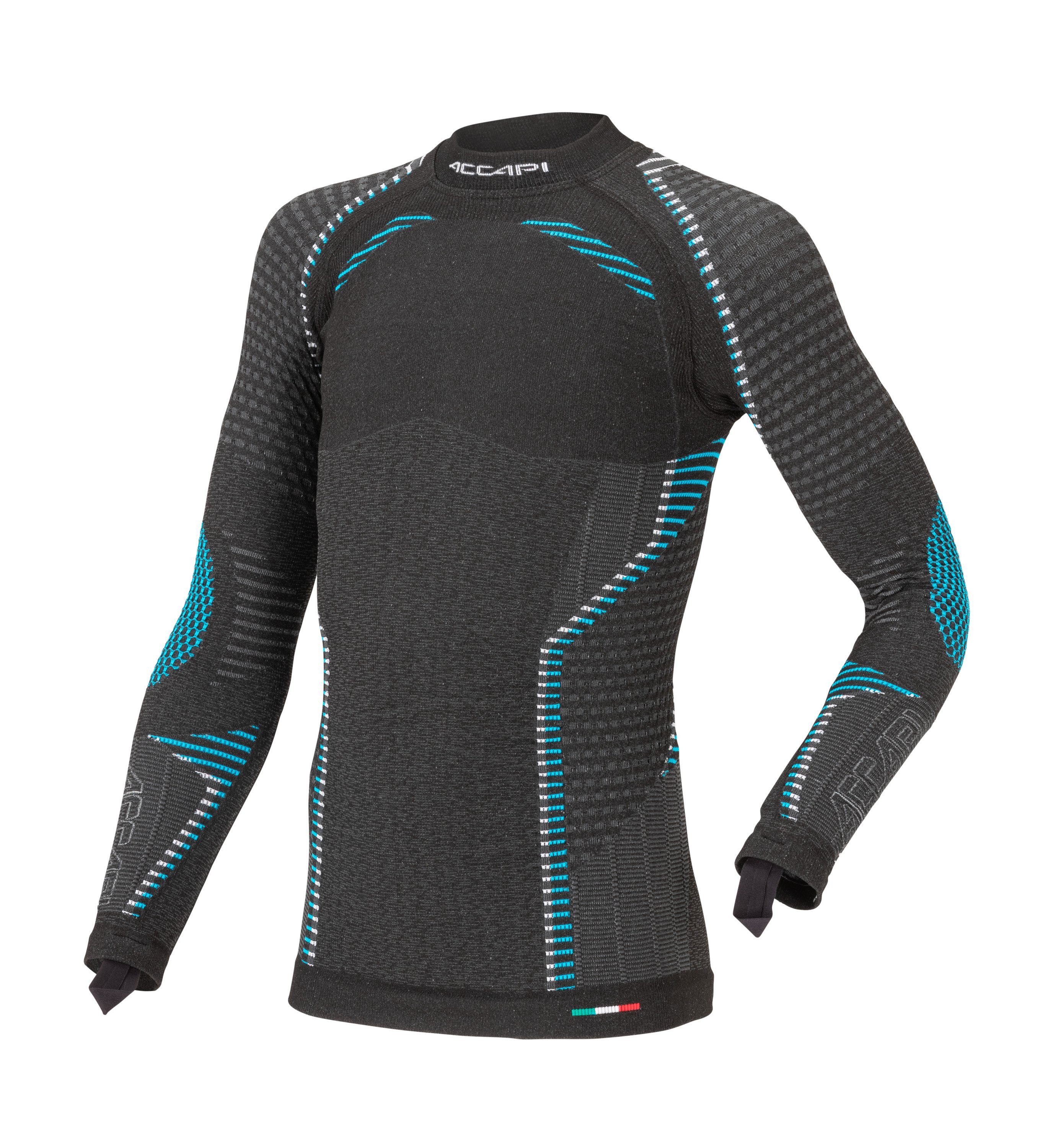 Accapi Langarmshirt Funktionsunterwäsche Ergoracing (warm) anthrazitgrau/türkis Kinder