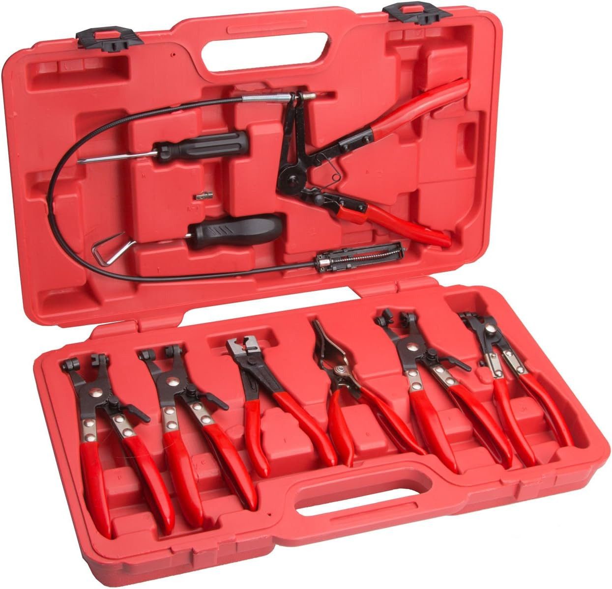 Falon-Tech Schlauchklemmenzange Schlauchklemmenzange Schlauchschellenzange Set Zangen, 11-tlg.