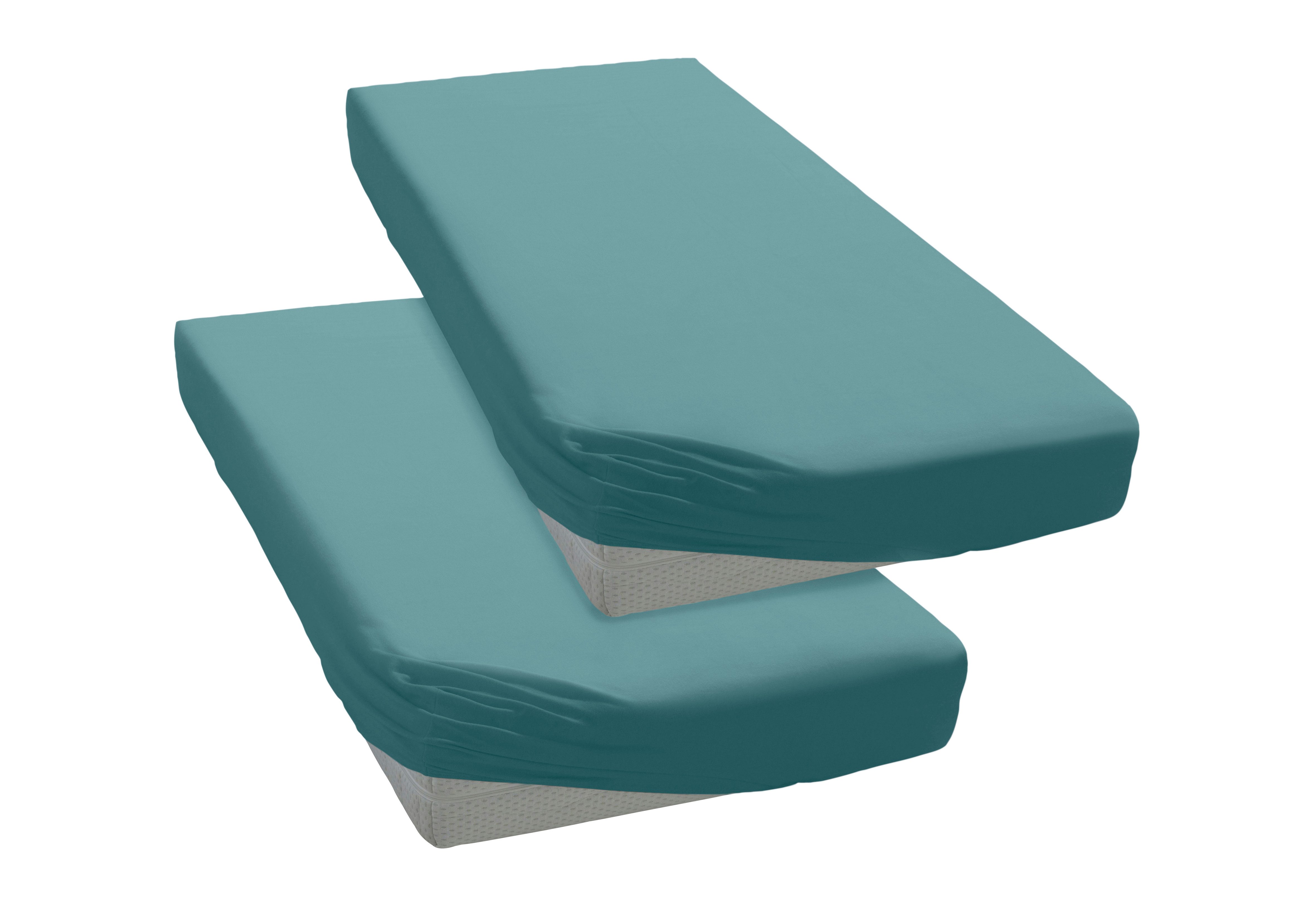 my home Натяжные простыни PAPRIKA, Microfaser-Jersey, Gummizug: rundum, (2 Stück), Bettlaken, Laken, in zwei Qualitäten: Fleece & Jersey, pflegeleicht