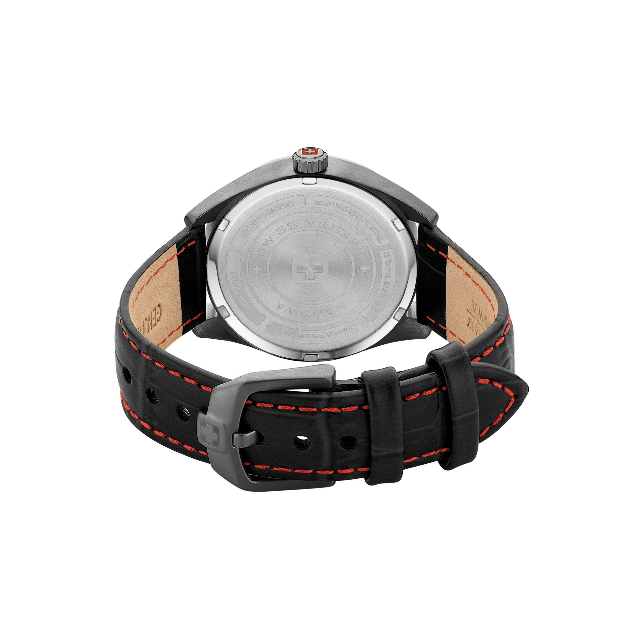 Swiss Military Hanowa Quarzuhr Roadrunner SMWGB2200140, Armbanduhr, Herrenuhr, Swiss Made, Lederarmband, analog, Tag