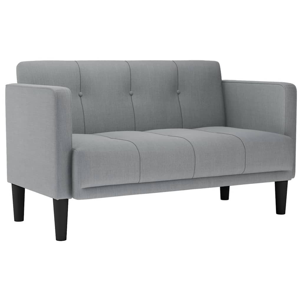 vidaXL Sofa Zweisitzer-Sofa Hellgrau 111 cm Stoff, 1 Teile