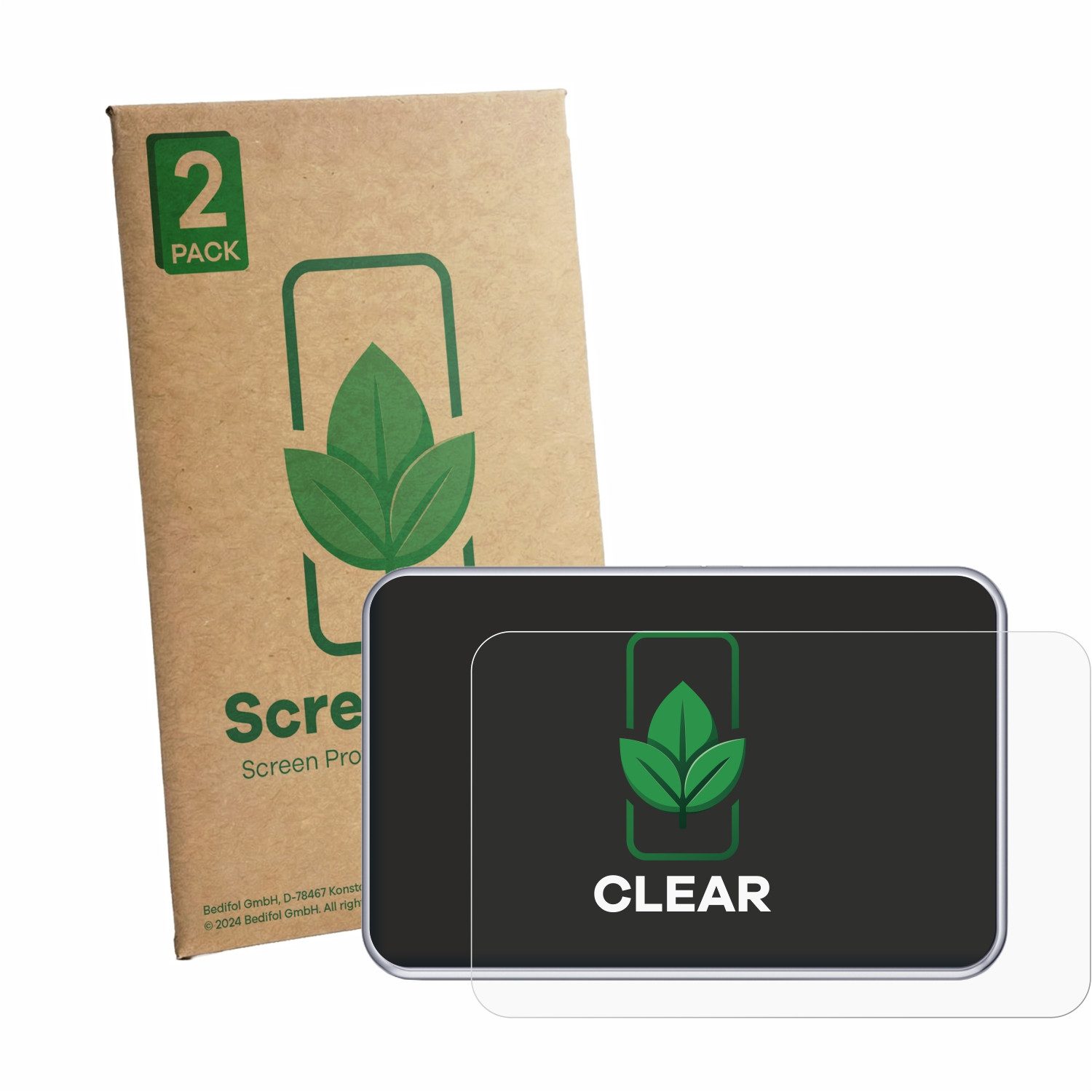 ScreenLeaf Displayschutzfolie Schutzfolie für Tandem diabetes care t:slim X2 Insulin Pump, 2 Stück, Displayschutz Schutz Folie Klar Transparent