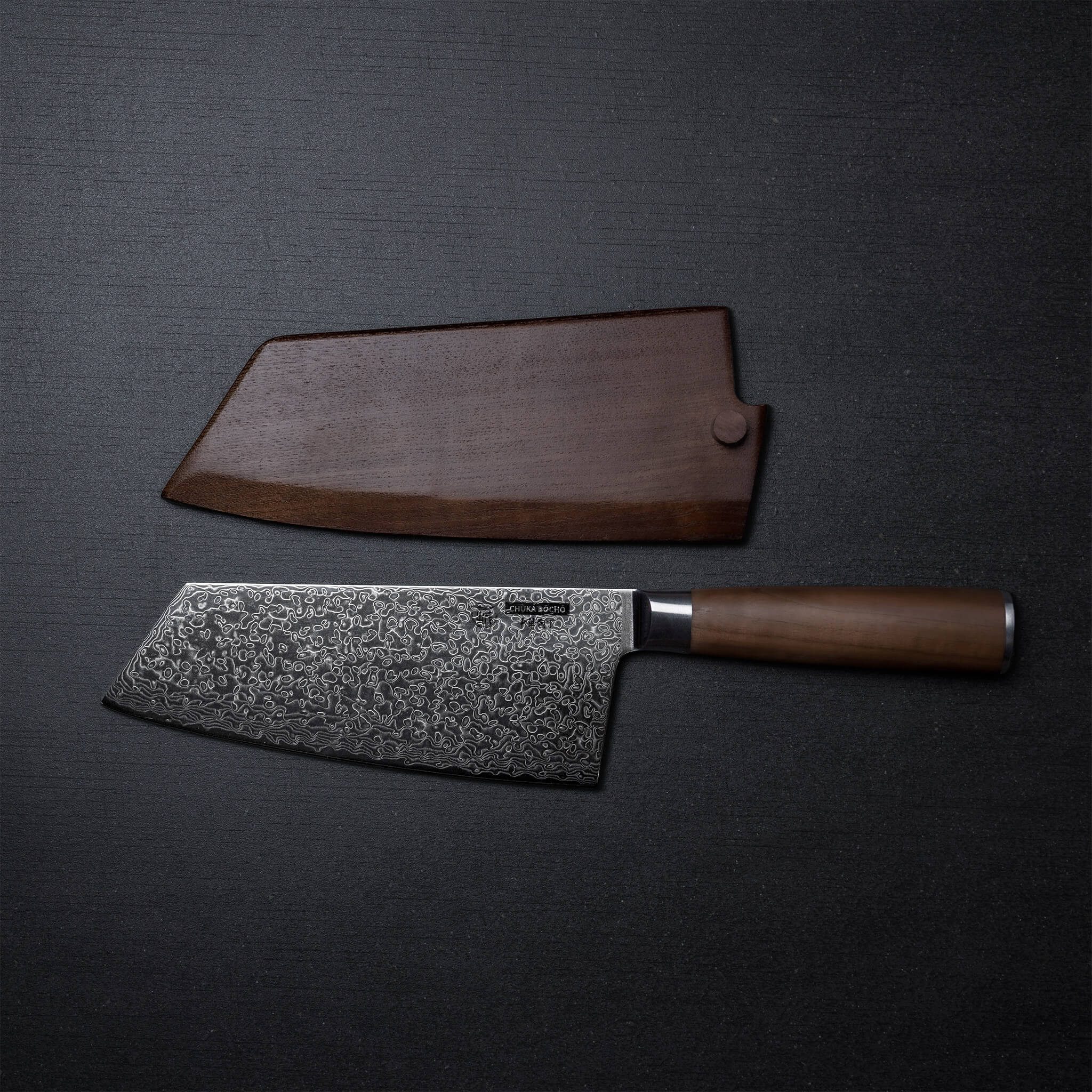 HITOFURI® Damastmesser HITOFURI® CHUKA BOCHO Damaskusmesser Universalmesser Premium Messer, inkl. einer edlen Holzbox, Messerscheide, Pflegetuch sowie Pflegeöl