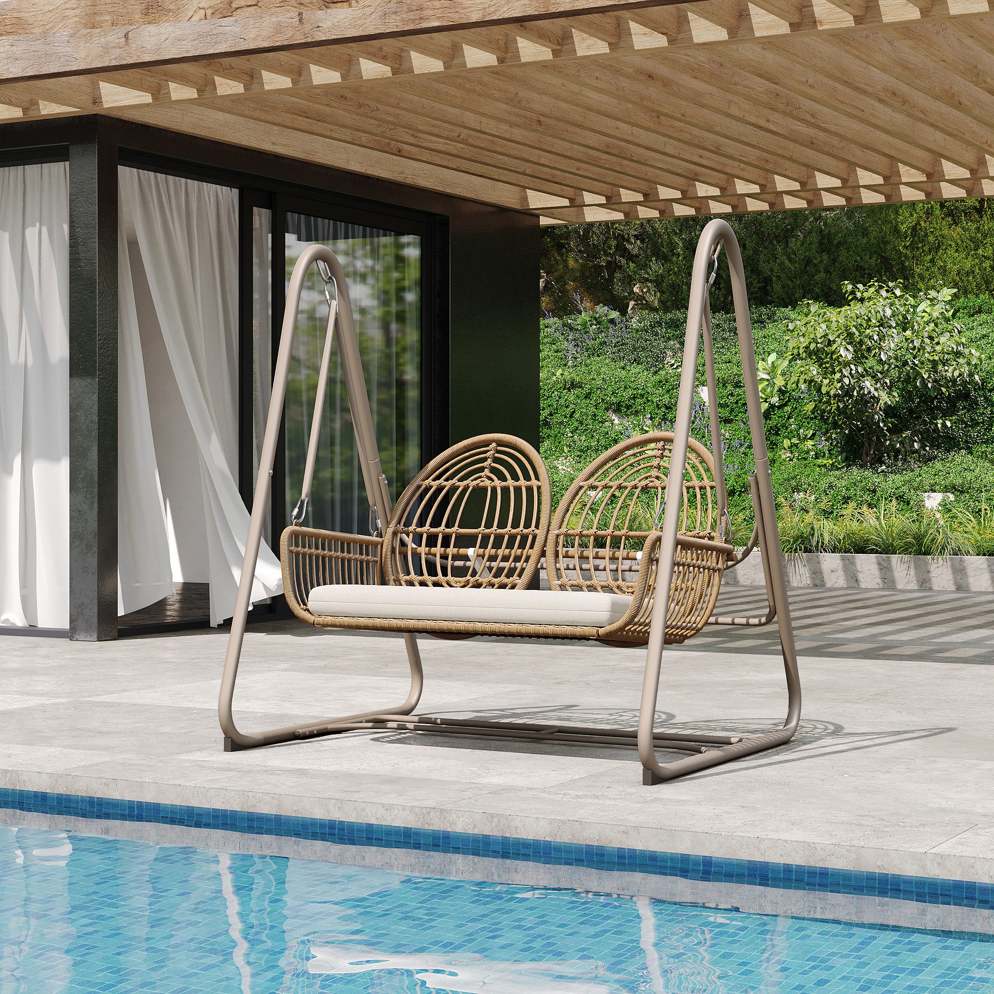 Flieks Hollywoodschaukel, 2-Sitzer, Doppelschaukel Gartenschaukel Gartenmöb günstig online kaufen