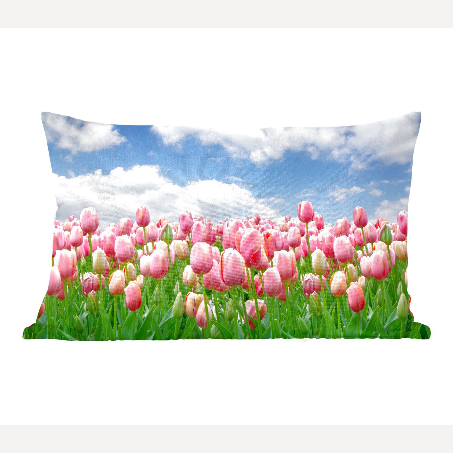 MuchoWow Dekokissen Farben - Tulpen - Frühling, Wohzimmer Dekoration, Zierkissen, Dekokissen mit Füllung, Schlafzimmer