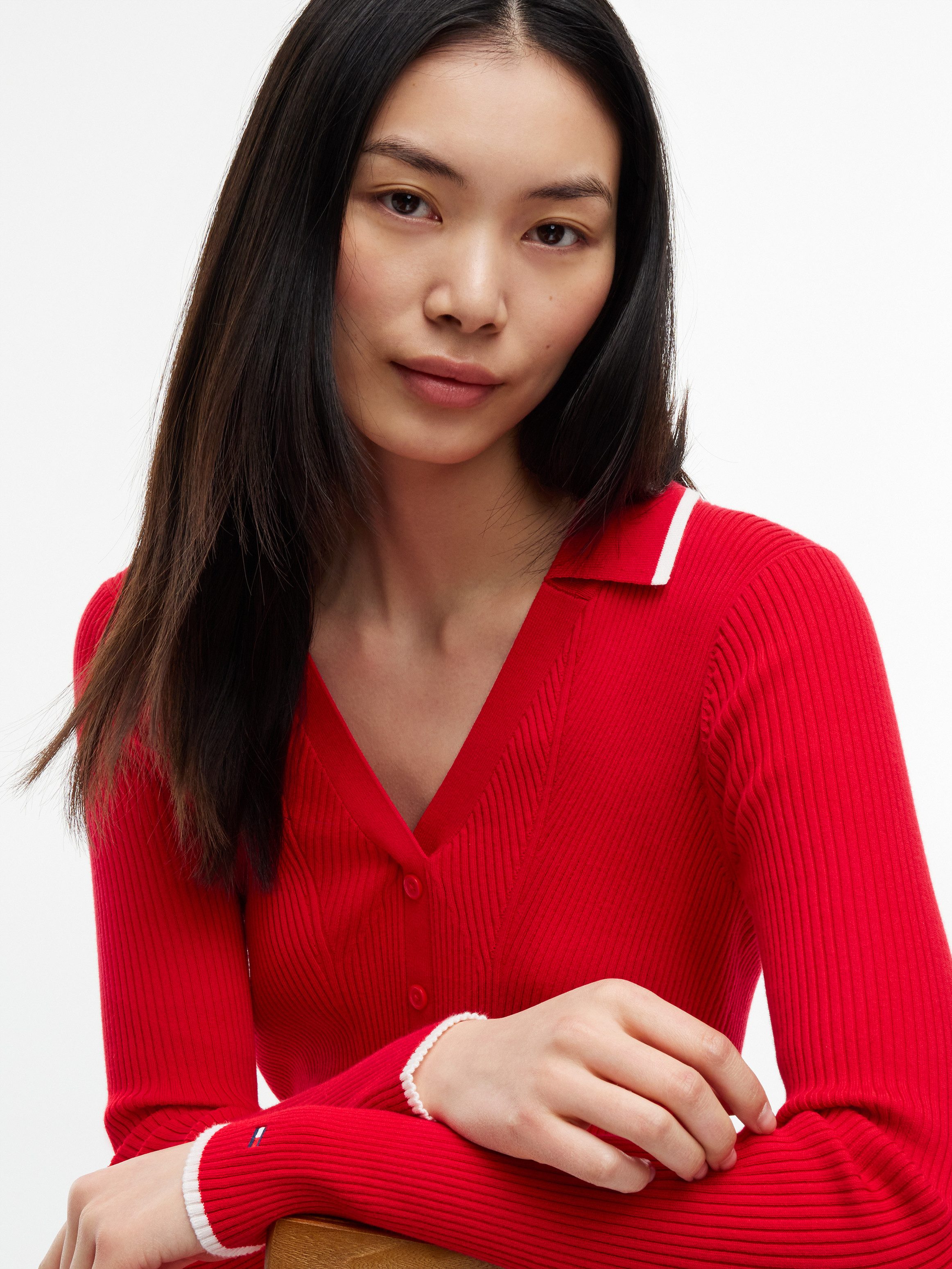 Tommy Jeans Sweatkleid TJW SWEATER FLARE POLO DRESS Baumwollmischung, in ausgestellter Form