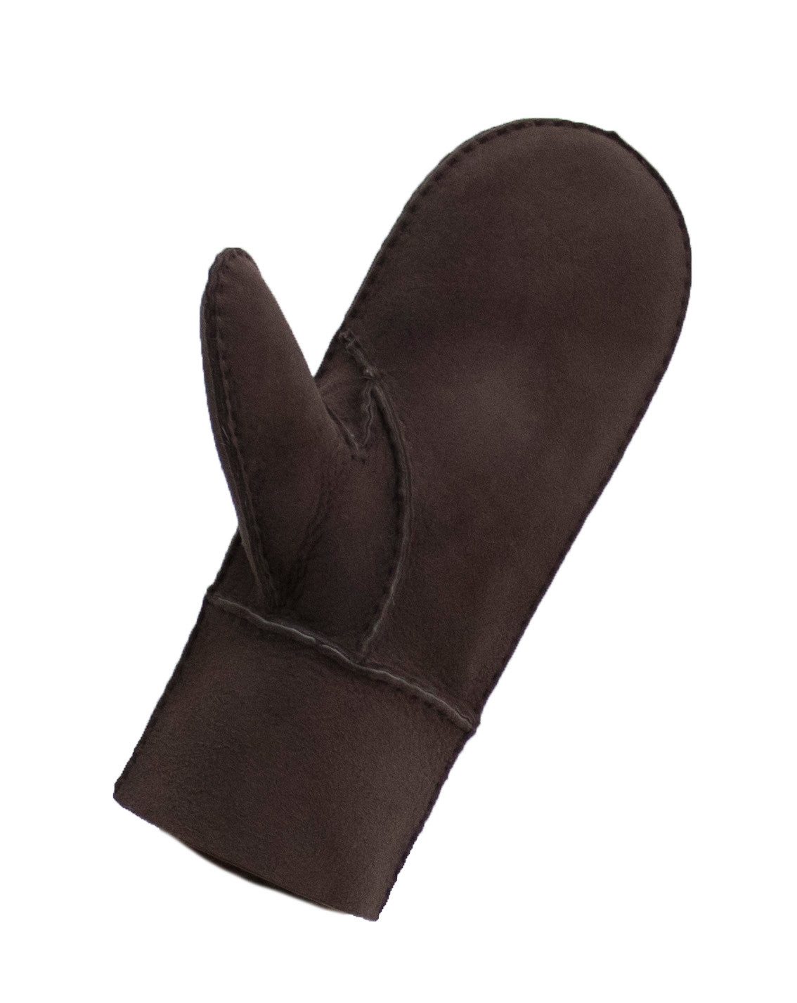 Reissner Lammfelle Lederhandschuhe Fäustlinge Faust Handschuhe Lammfell mit Veloursleder (2-St) mit umgeschlagbarem Rand – Bild 5 von 5
