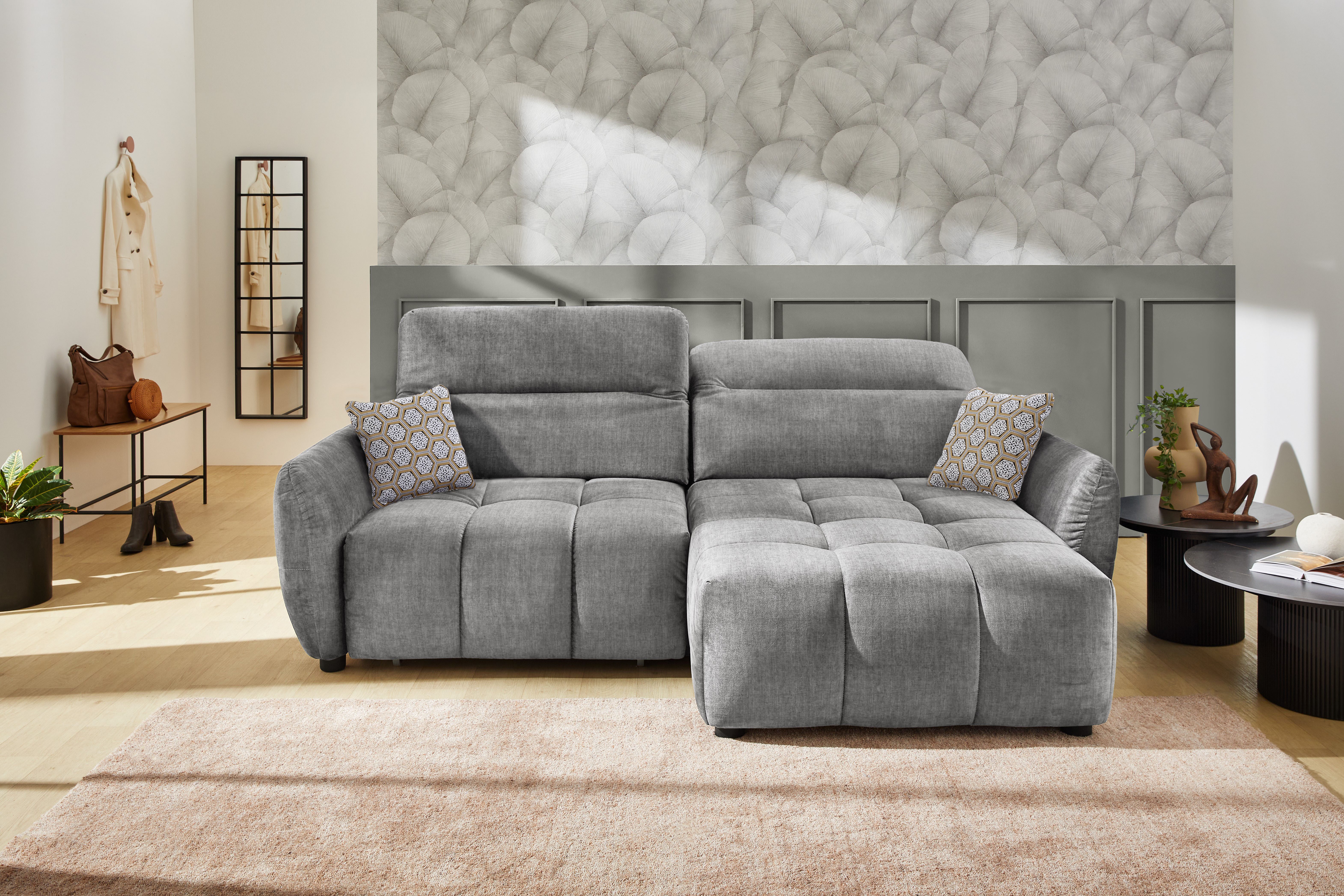 Jockenhöfer Gruppe Ecksofa Zoom L-Form, B: 263 cm, mit 60 cm elektr. Sitztiefenverstellung, 140kg Belastbarkeit, USB-Anschluss, …
