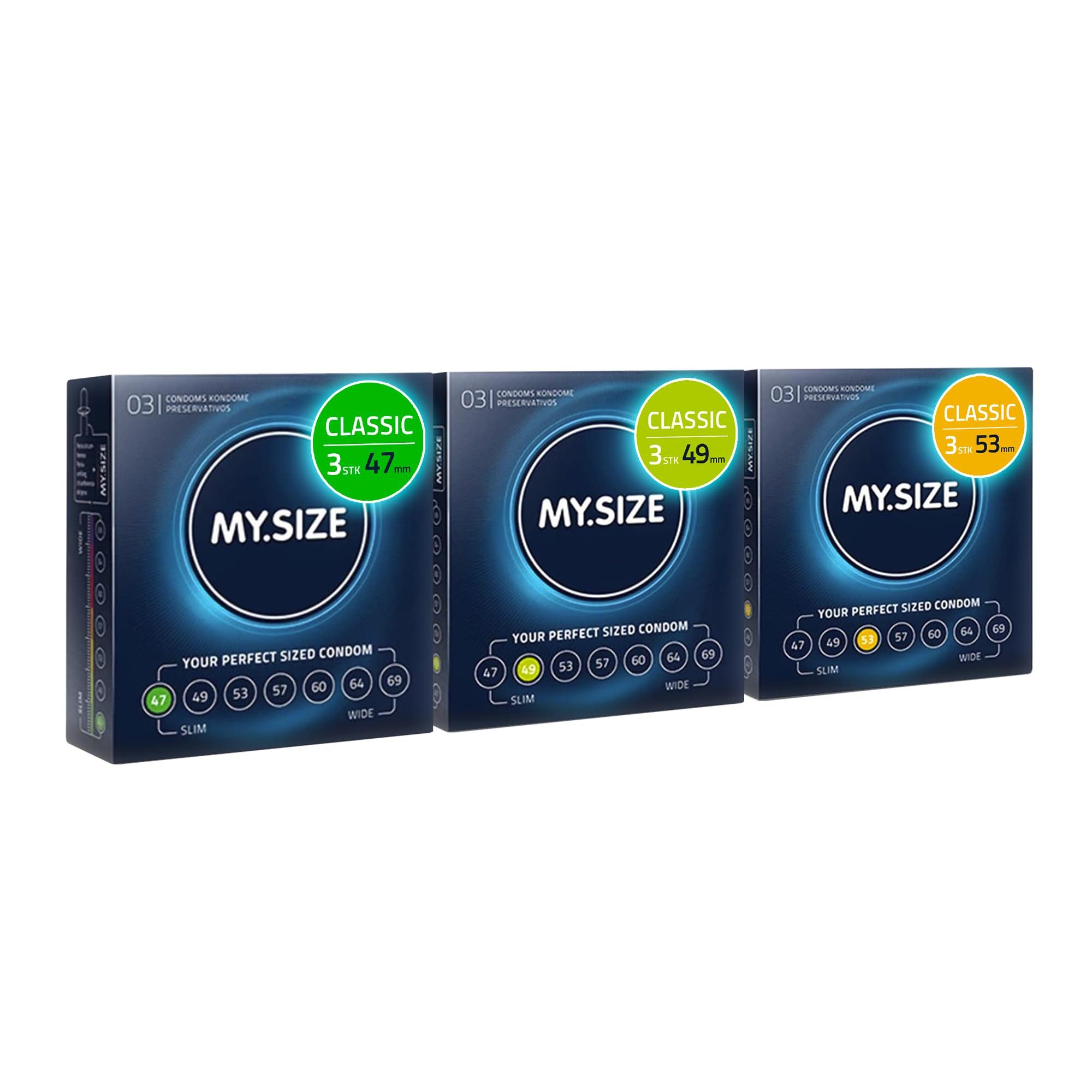 MY.SIZE Kondome MY.SIZE Classic Set, Probierset verschiedener Breiten
